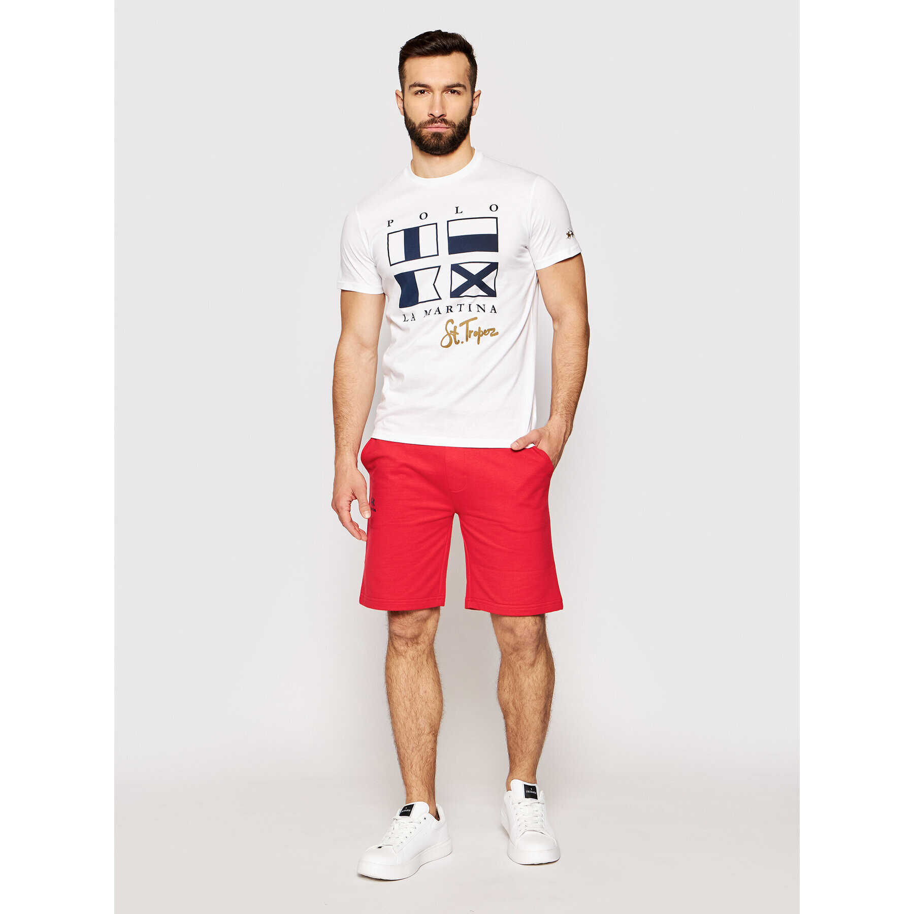 La Martina T-Shirt RMR313 JS206 Bílá Regular Fit - Pepit.cz