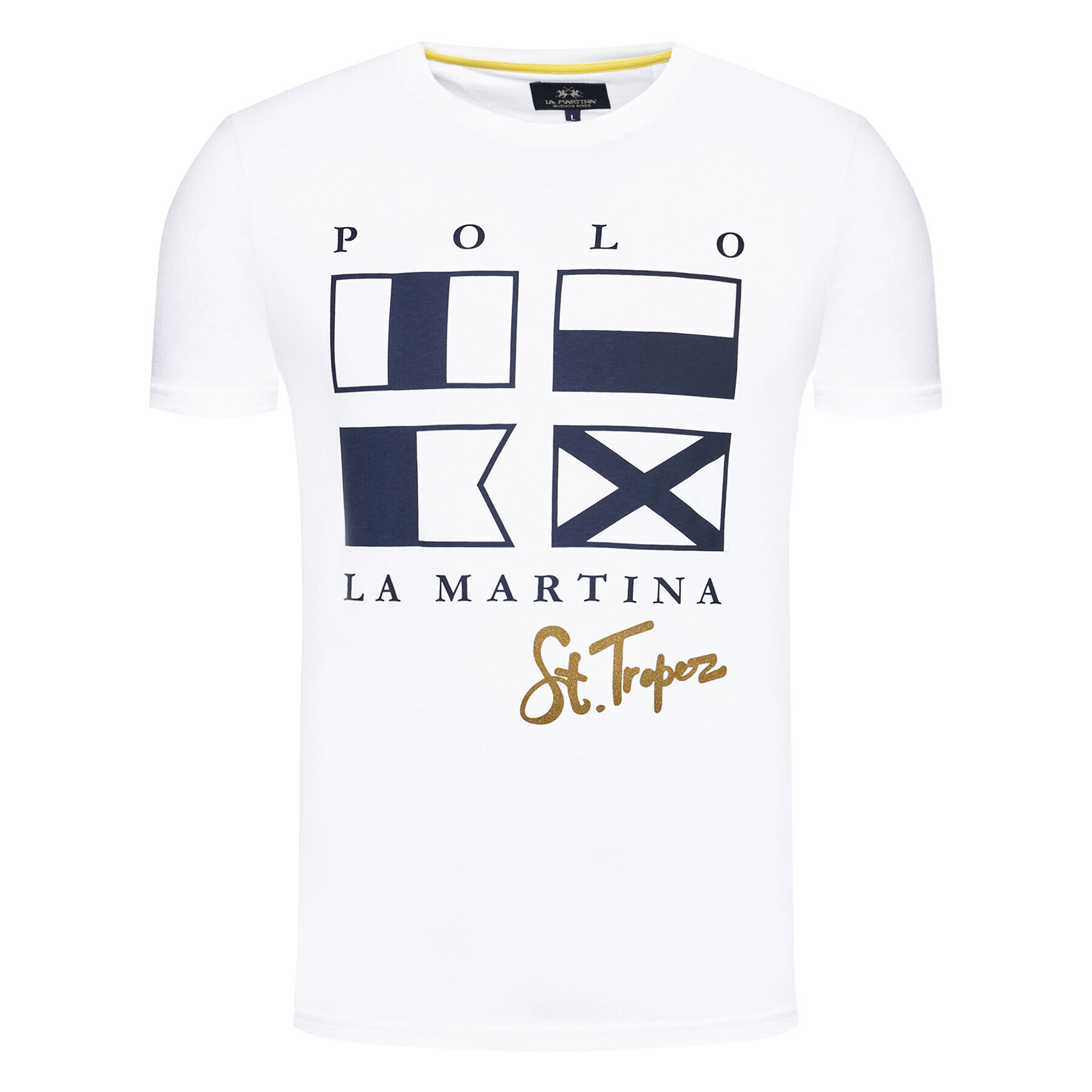 La Martina T-Shirt RMR313 JS206 Bílá Regular Fit - Pepit.cz