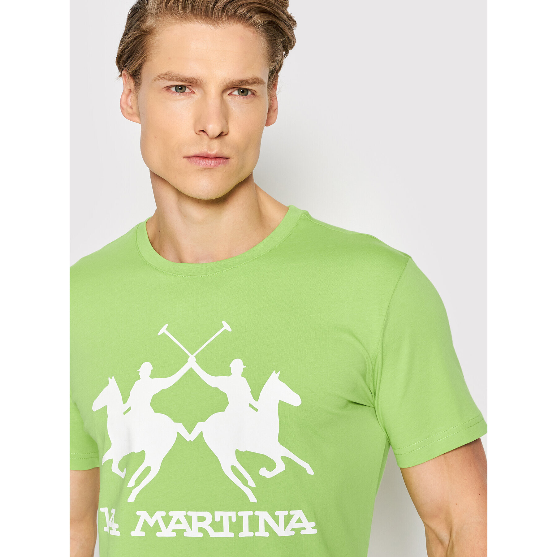 La Martina T-Shirt TMR001 JS206 Zelená Regular Fit - Pepit.cz