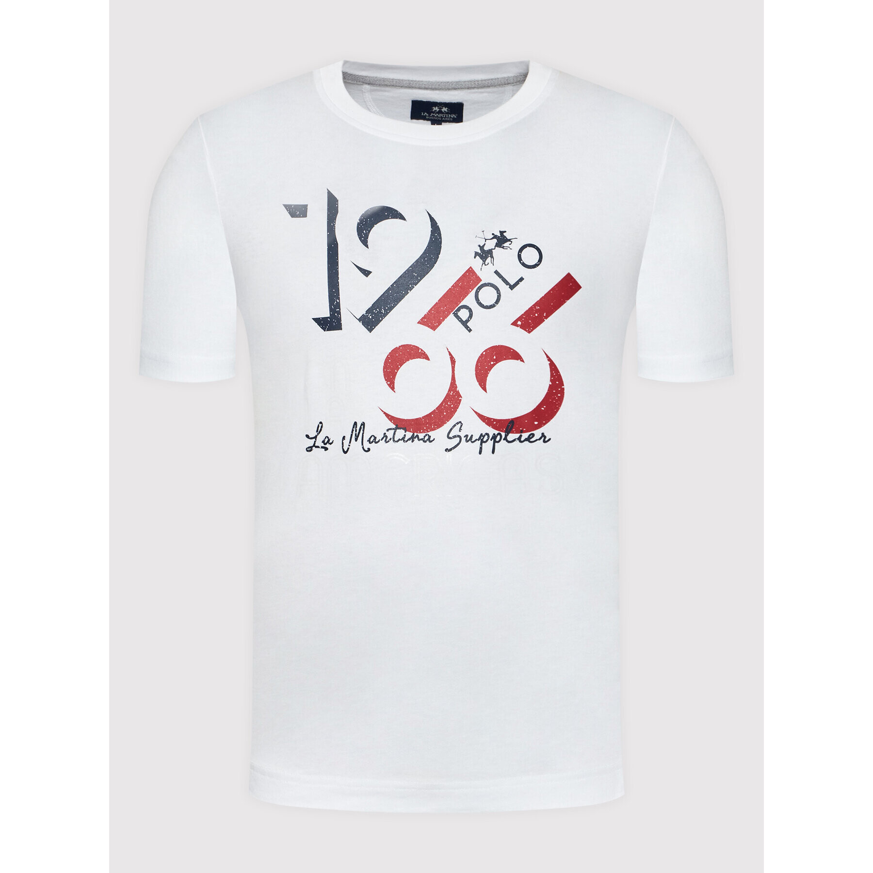 La Martina T-Shirt TMR304 JS316 Bílá Regular Fit - Pepit.cz