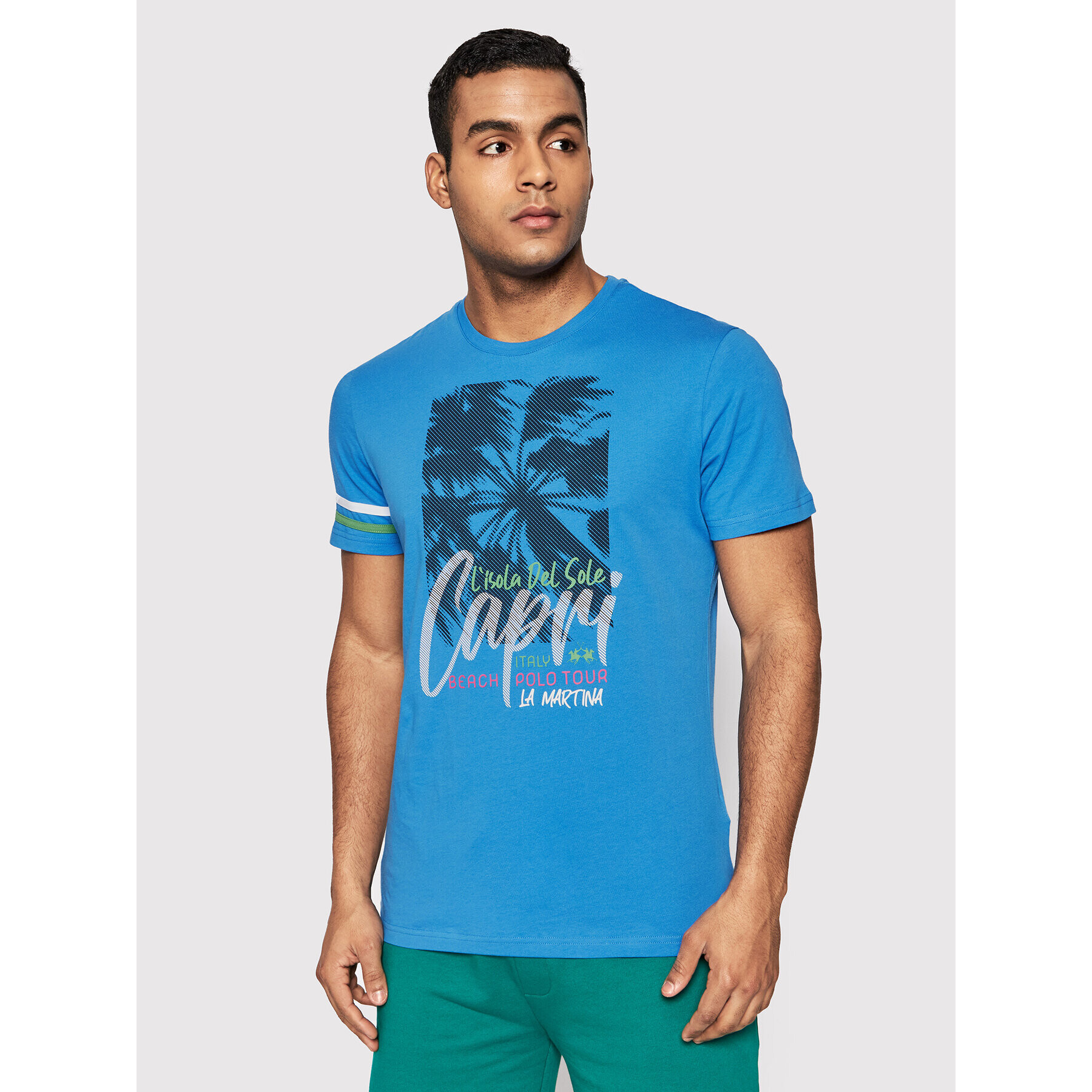 La Martina T-Shirt TMR307 JS206 Modrá Regular Fit - Pepit.cz