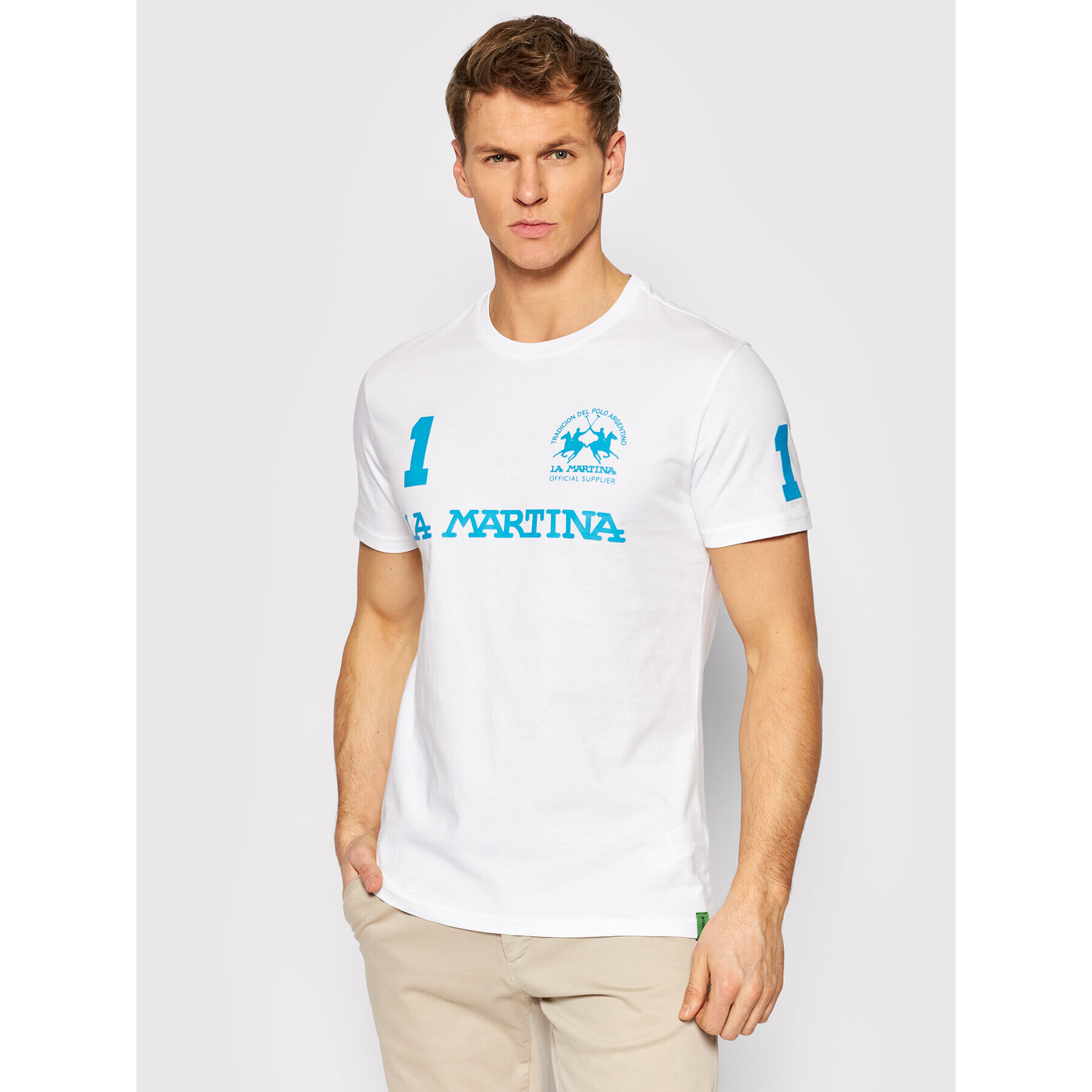 La Martina T-Shirt TMR309 JS206 Bílá Regular Fit - Pepit.cz