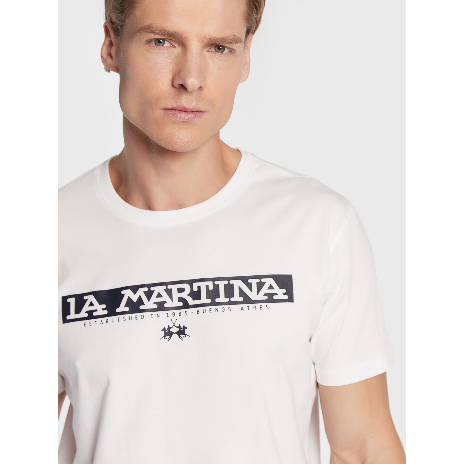 La Martina T-Shirt UMR006 JS206 Bílá Regular Fit - Pepit.cz