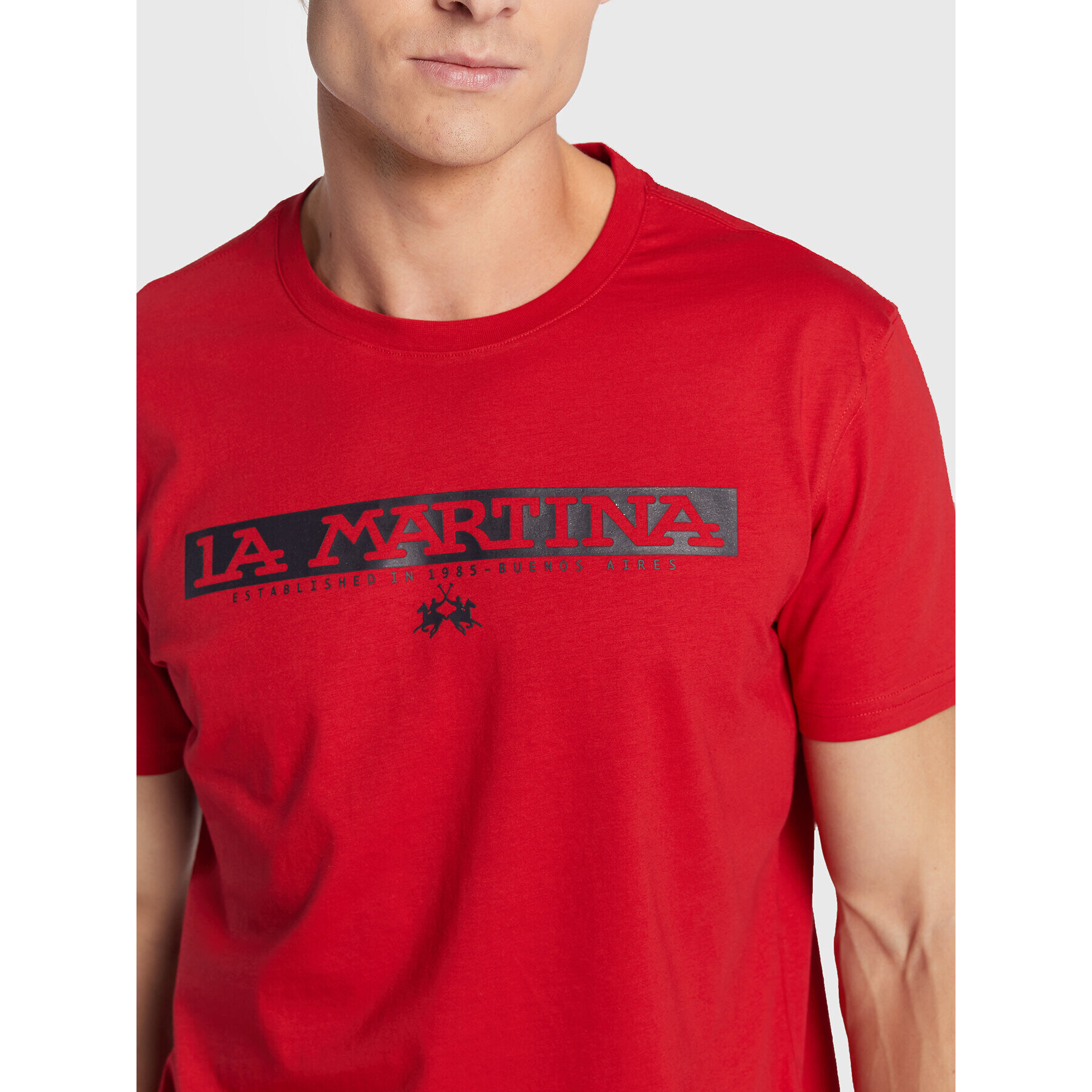 La Martina T-Shirt UMR006 JS206 Červená Regular Fit - Pepit.cz