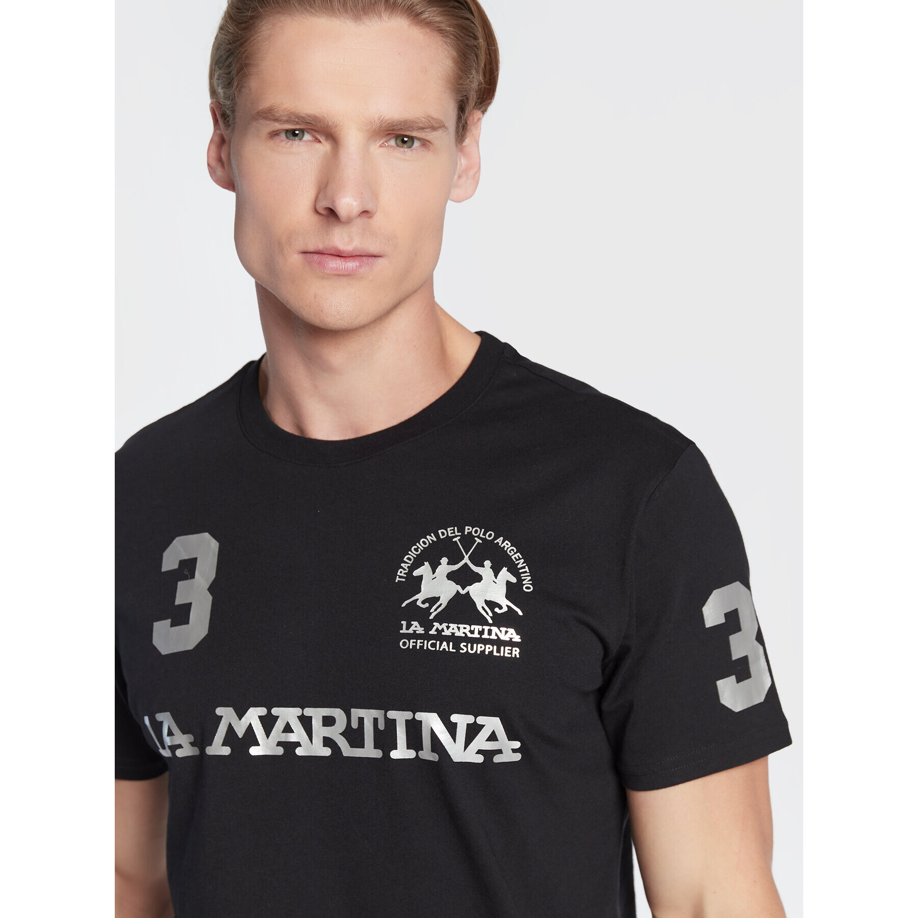 La Martina T-Shirt UMR309 JS206 Černá Regular Fit - Pepit.cz