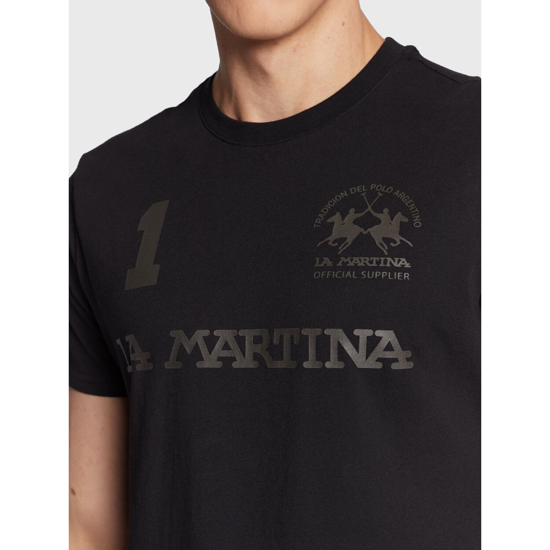 La Martina T-Shirt UMR309 JS206 Černá Regular Fit - Pepit.cz