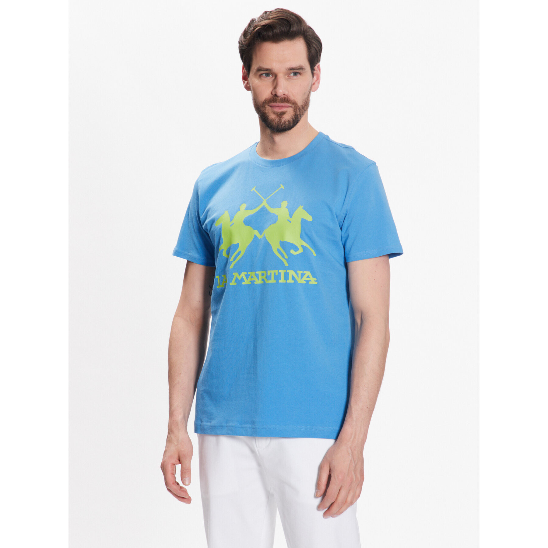 La Martina T-Shirt VMR001 JS206 Modrá Regular Fit - Pepit.cz