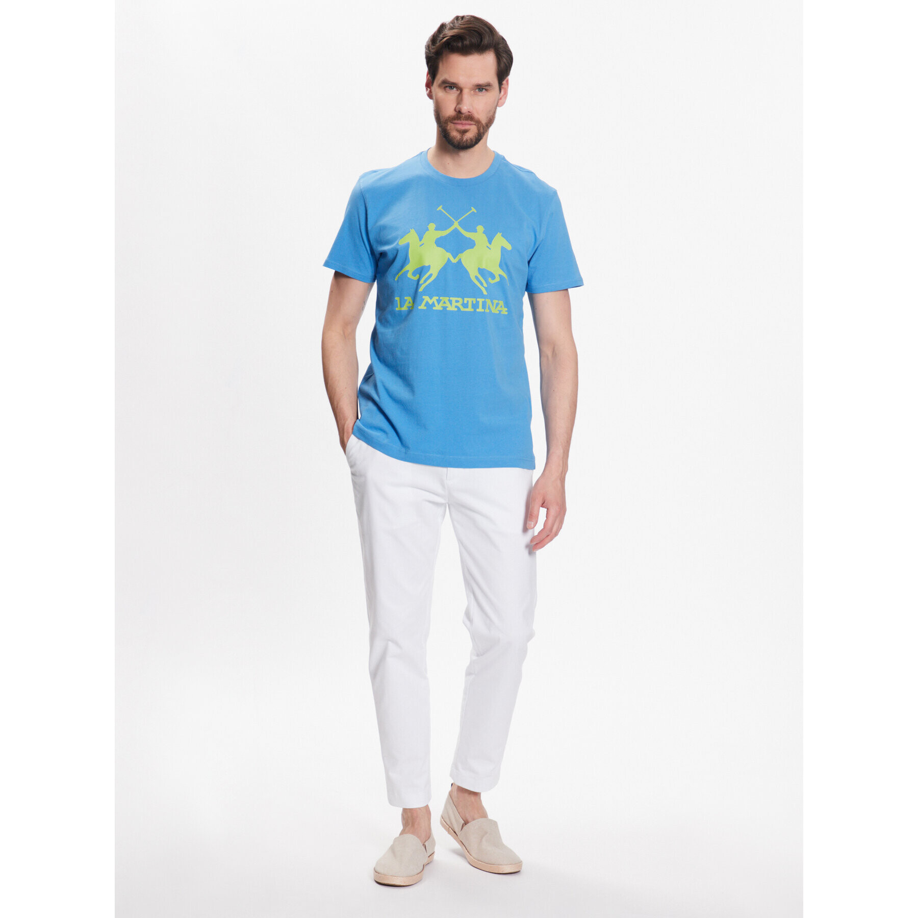 La Martina T-Shirt VMR001 JS206 Modrá Regular Fit - Pepit.cz