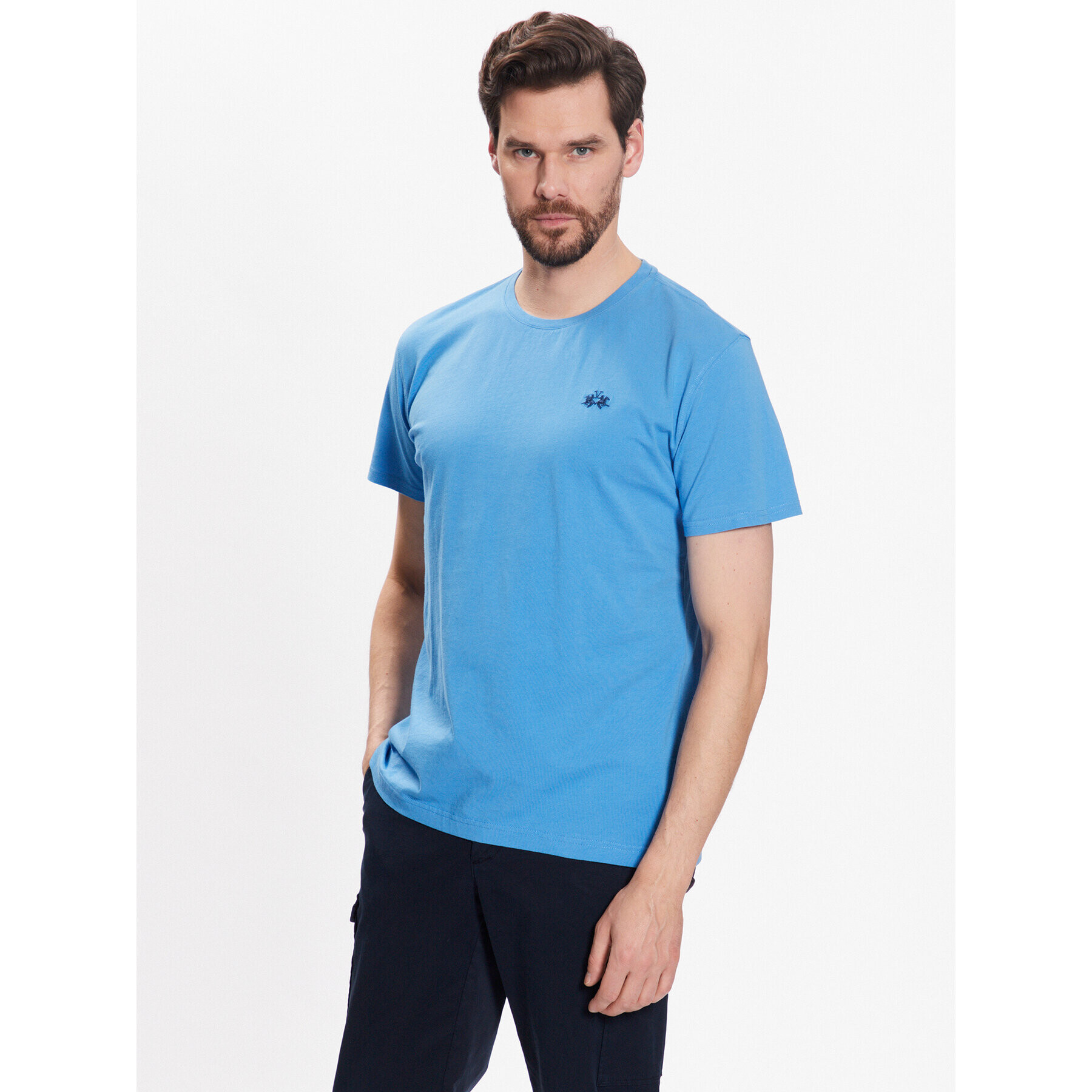 La Martina T-Shirt VMR004 JS206 Modrá Regular Fit - Pepit.cz