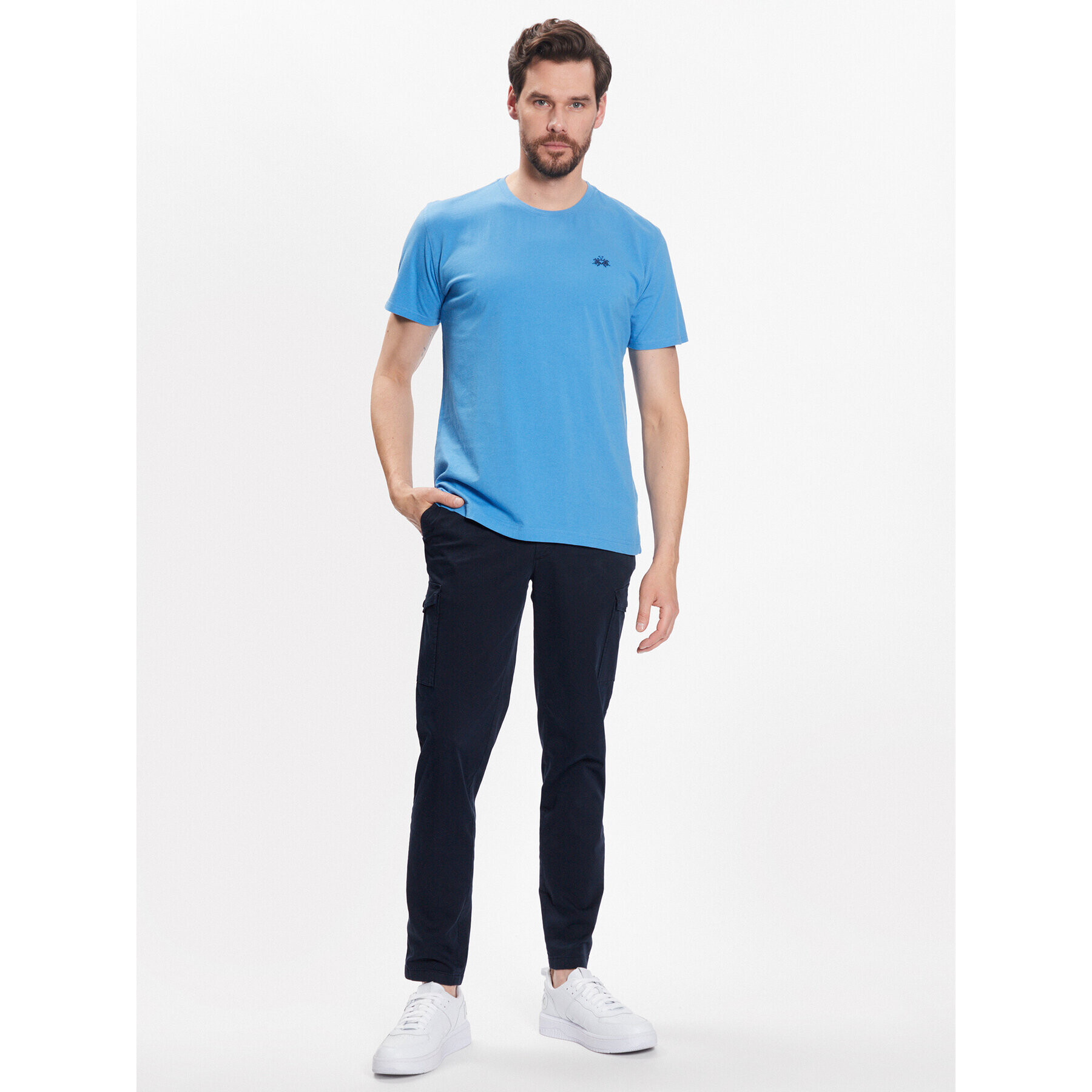 La Martina T-Shirt VMR004 JS206 Modrá Regular Fit - Pepit.cz