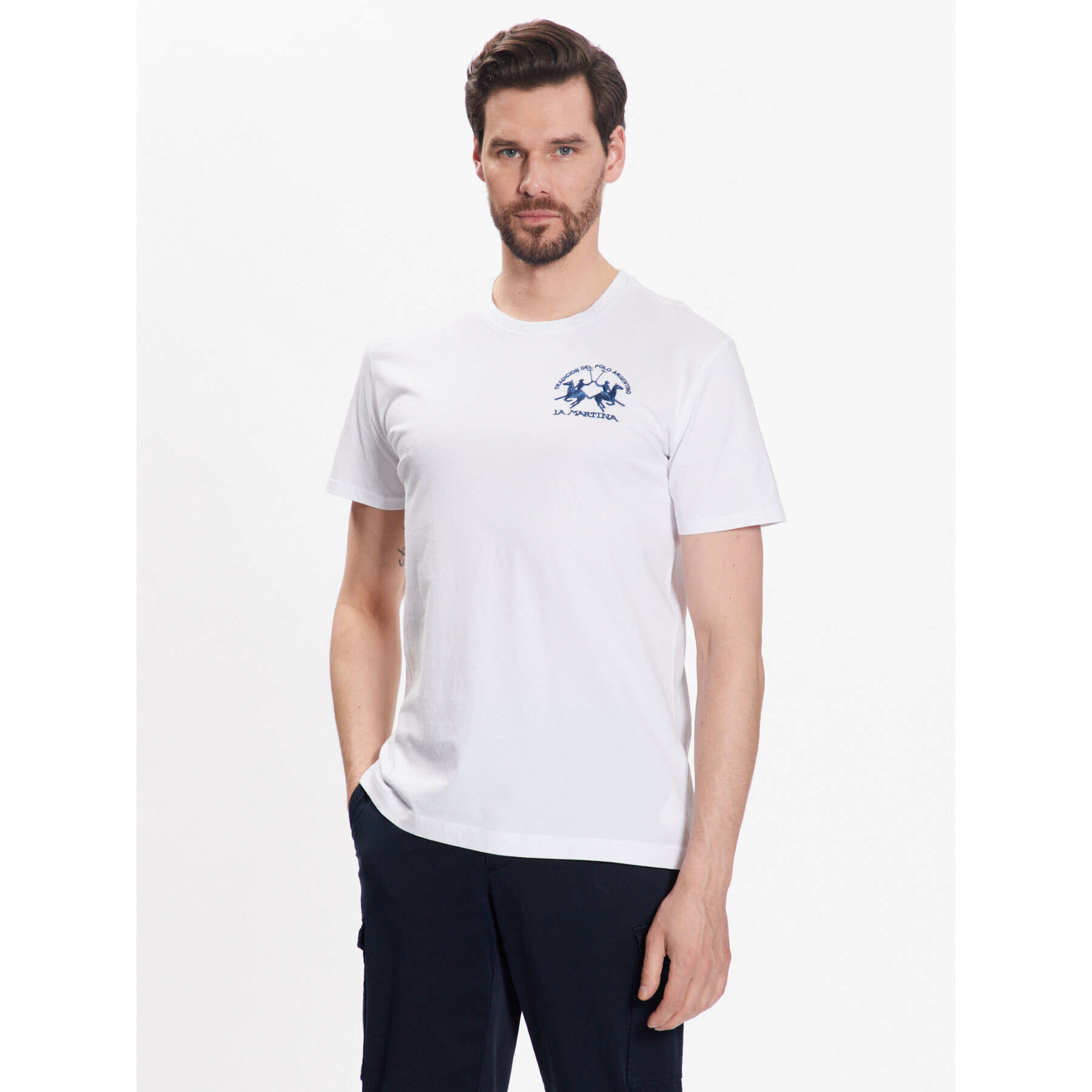 La Martina T-Shirt VMR009 JS206 Bílá Regular Fit - Pepit.cz