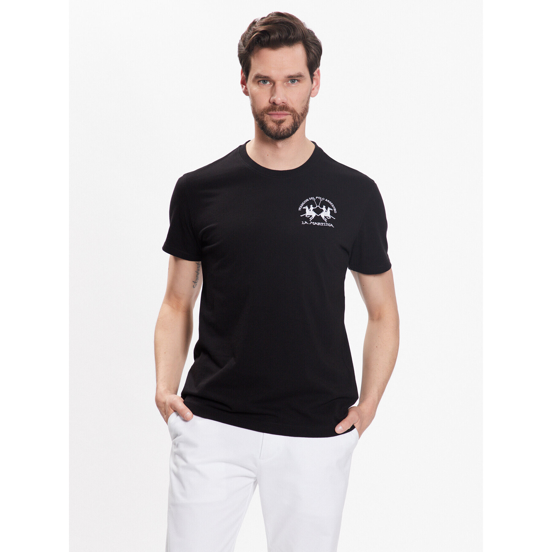 La Martina T-Shirt VMR009 JS206 Černá Regular Fit - Pepit.cz