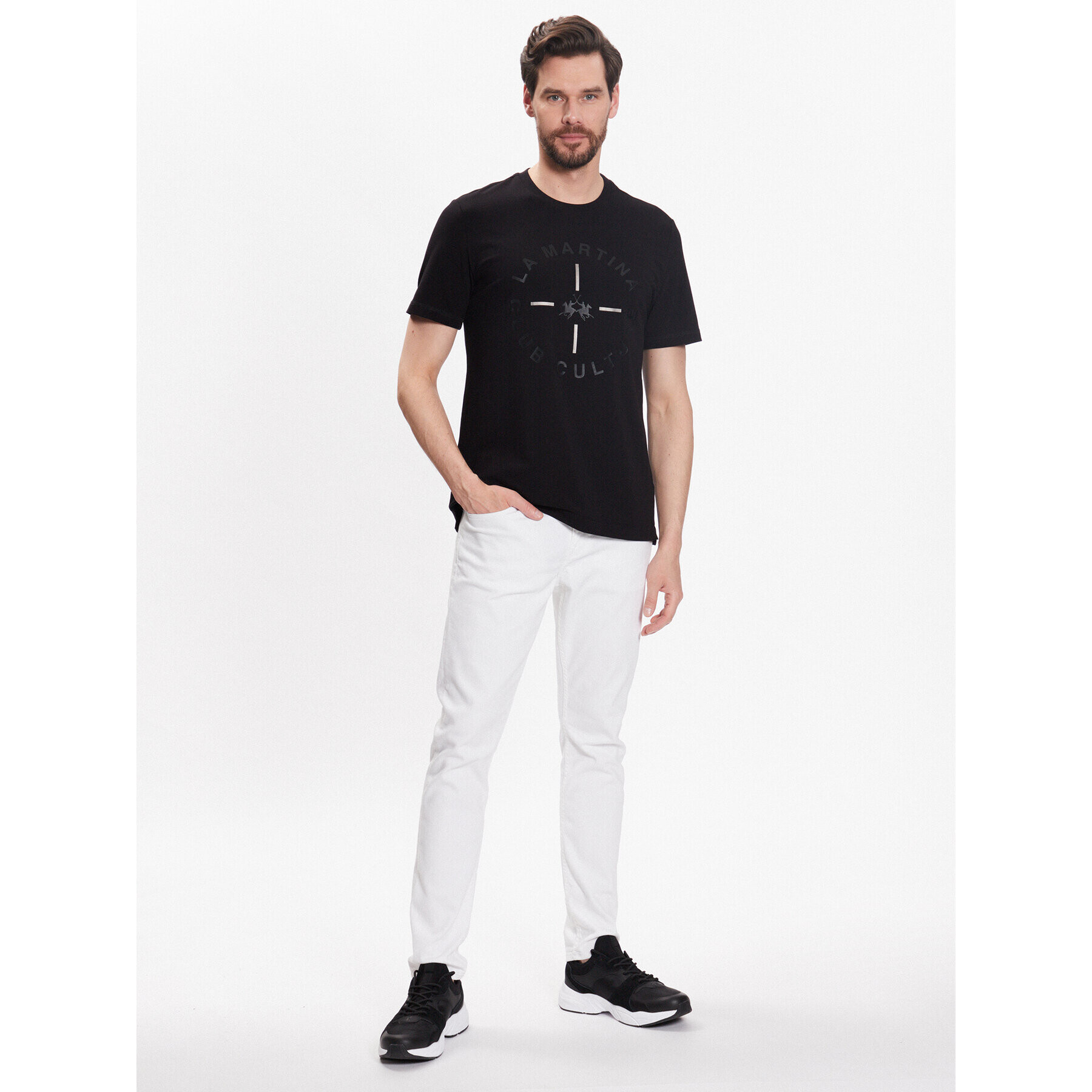 La Martina T-Shirt VMR307 JS324 Černá Regular Fit - Pepit.cz