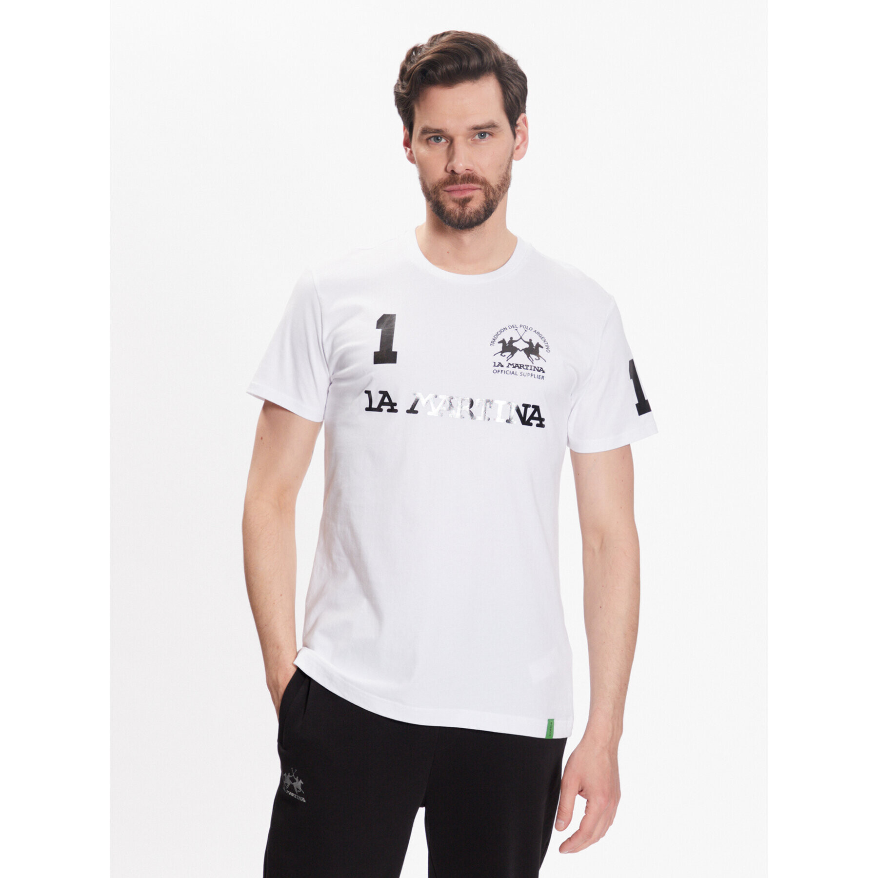 La Martina T-Shirt VMR309 JS206 Bílá Regular Fit - Pepit.cz