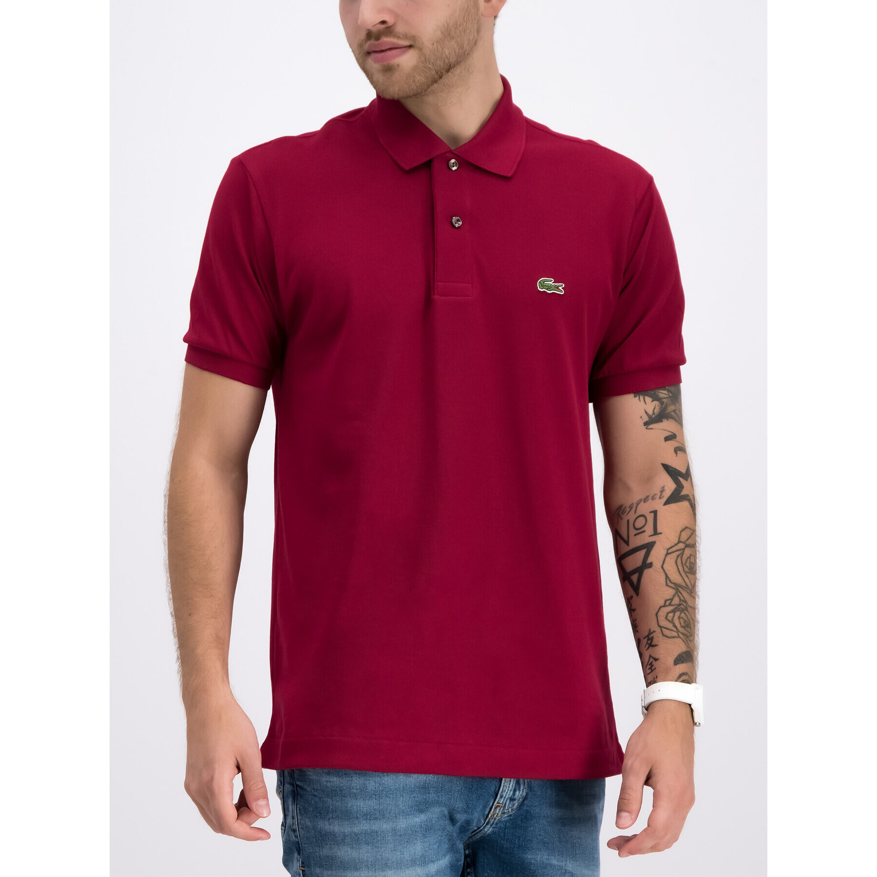 Lacoste Polokošile L1212 Bordó Classic Fit - Pepit.cz