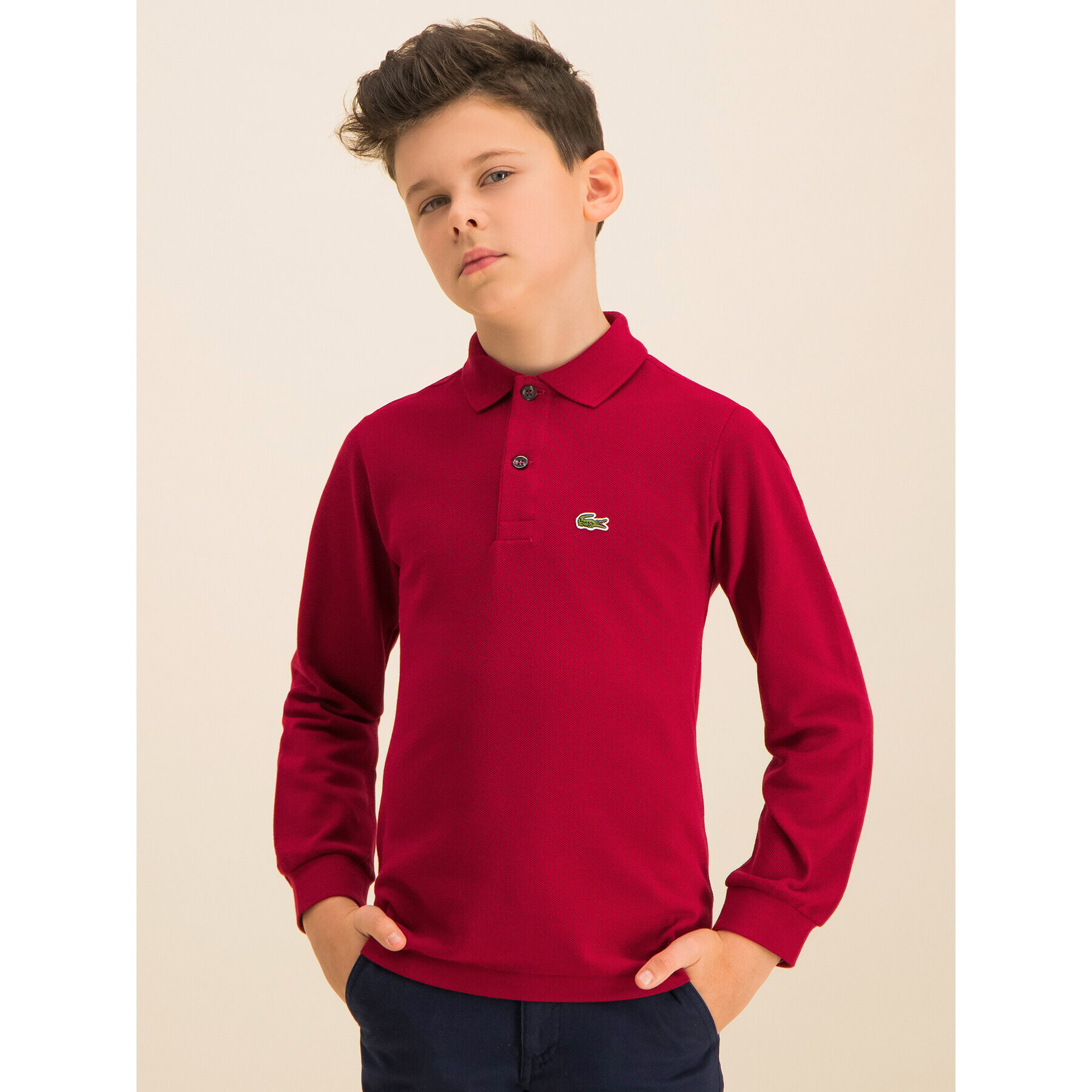 Lacoste Polokošile PJ8915 Bordó Regular Fit - Pepit.cz