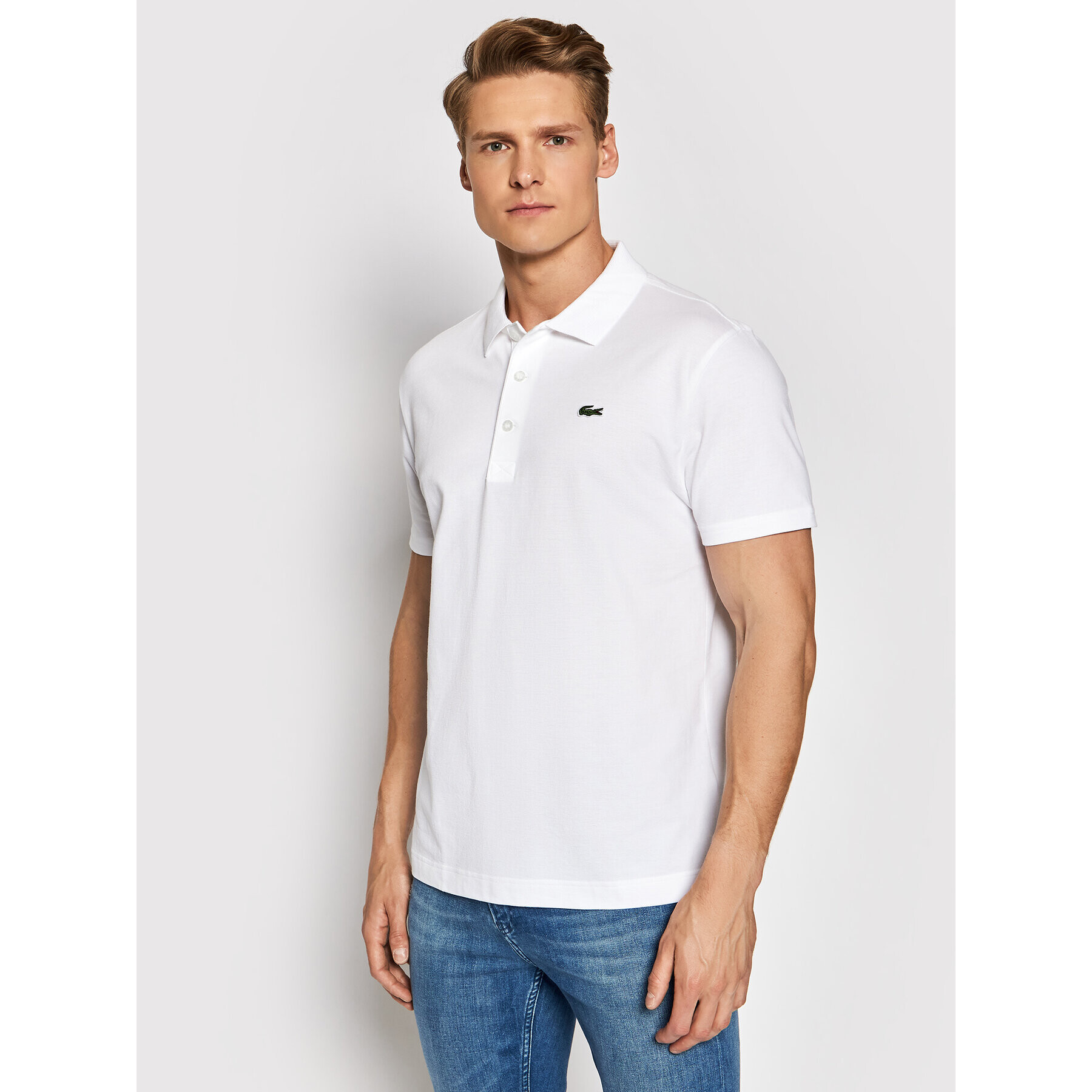 Lacoste Polokošile YH4801 Bílá Slim Fit - Pepit.cz