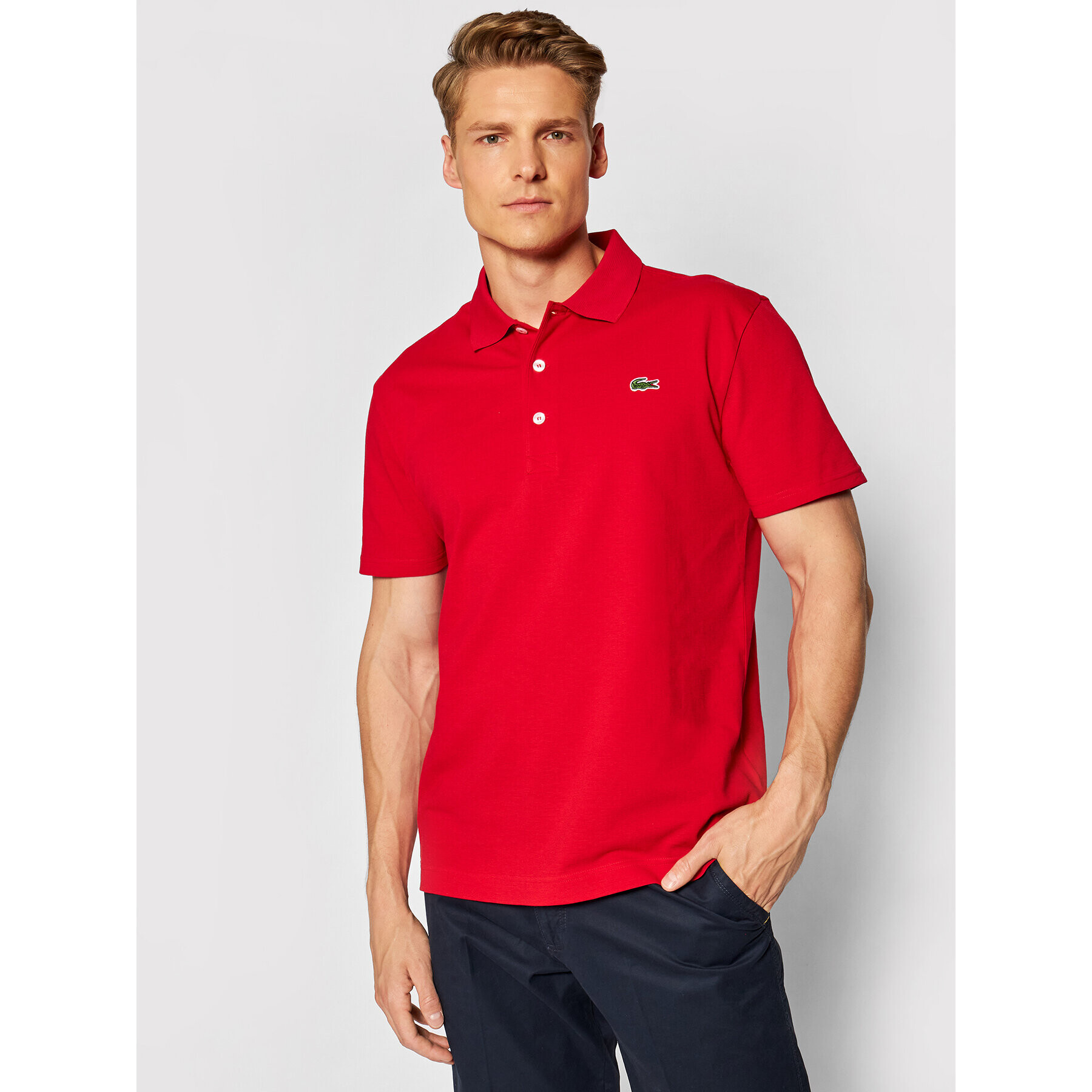 Lacoste Polokošile YH4801 Červená Slim Fit - Pepit.cz