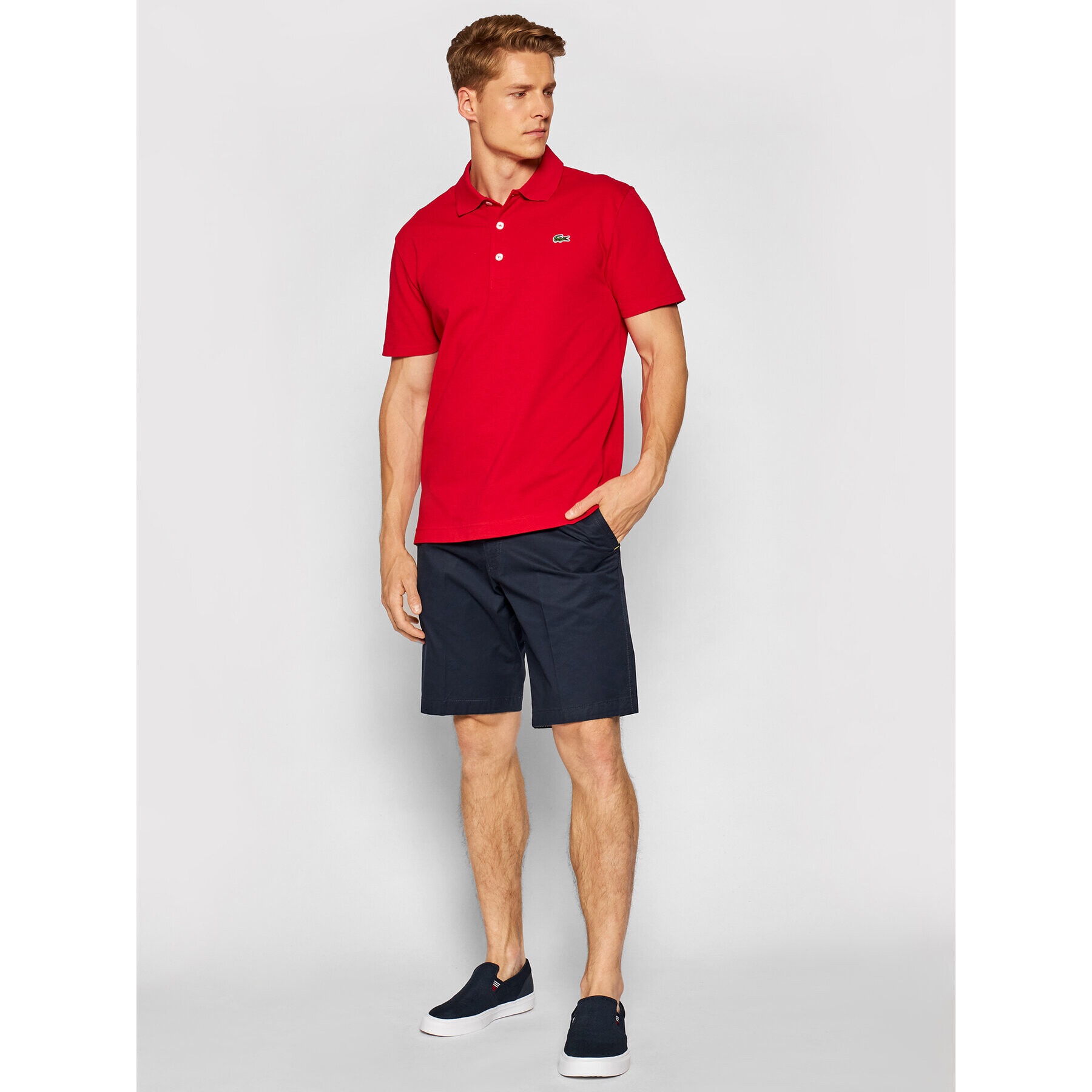 Lacoste Polokošile YH4801 Červená Slim Fit - Pepit.cz