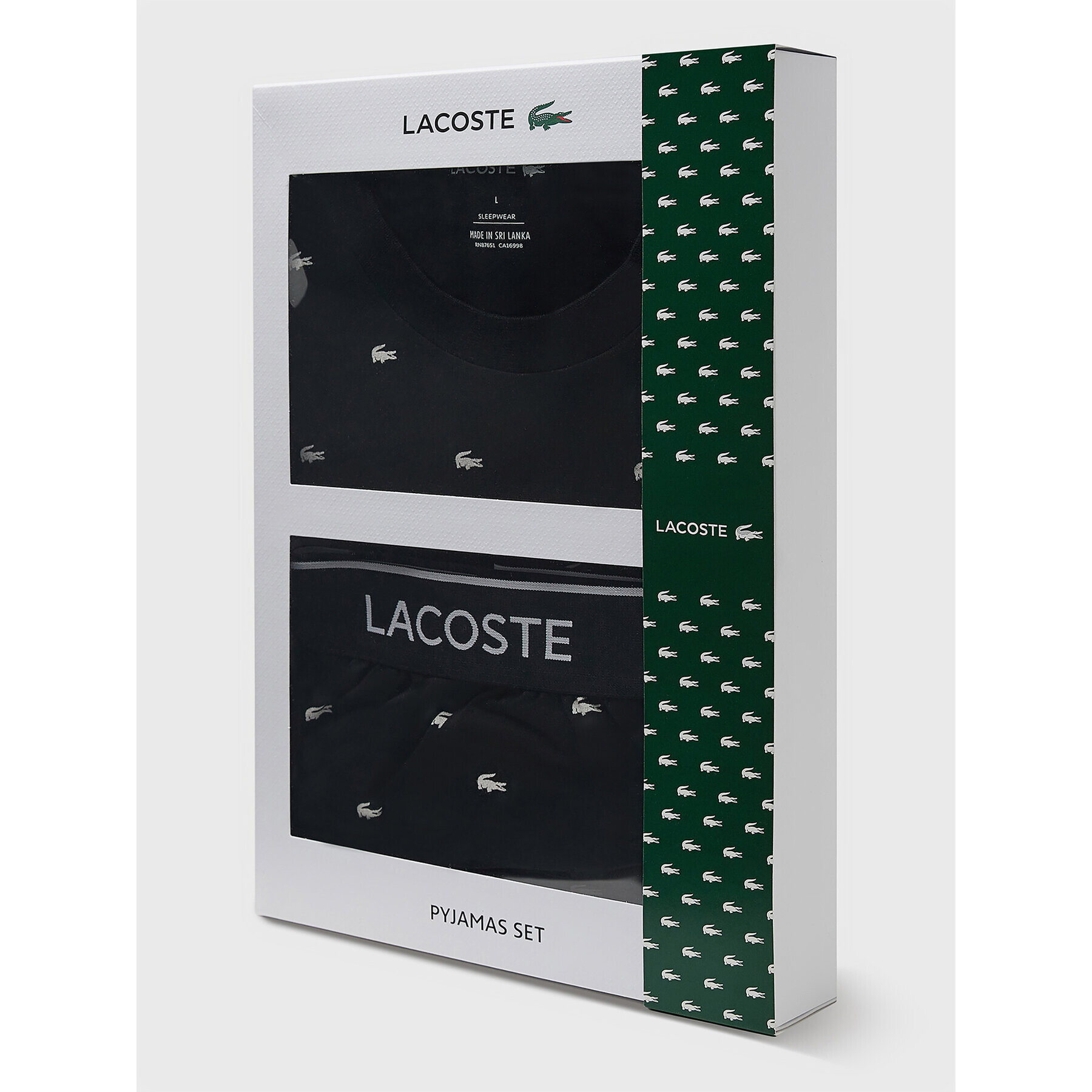 Lacoste Pyžamo 4H3304 Černá Regular Fit - Pepit.cz