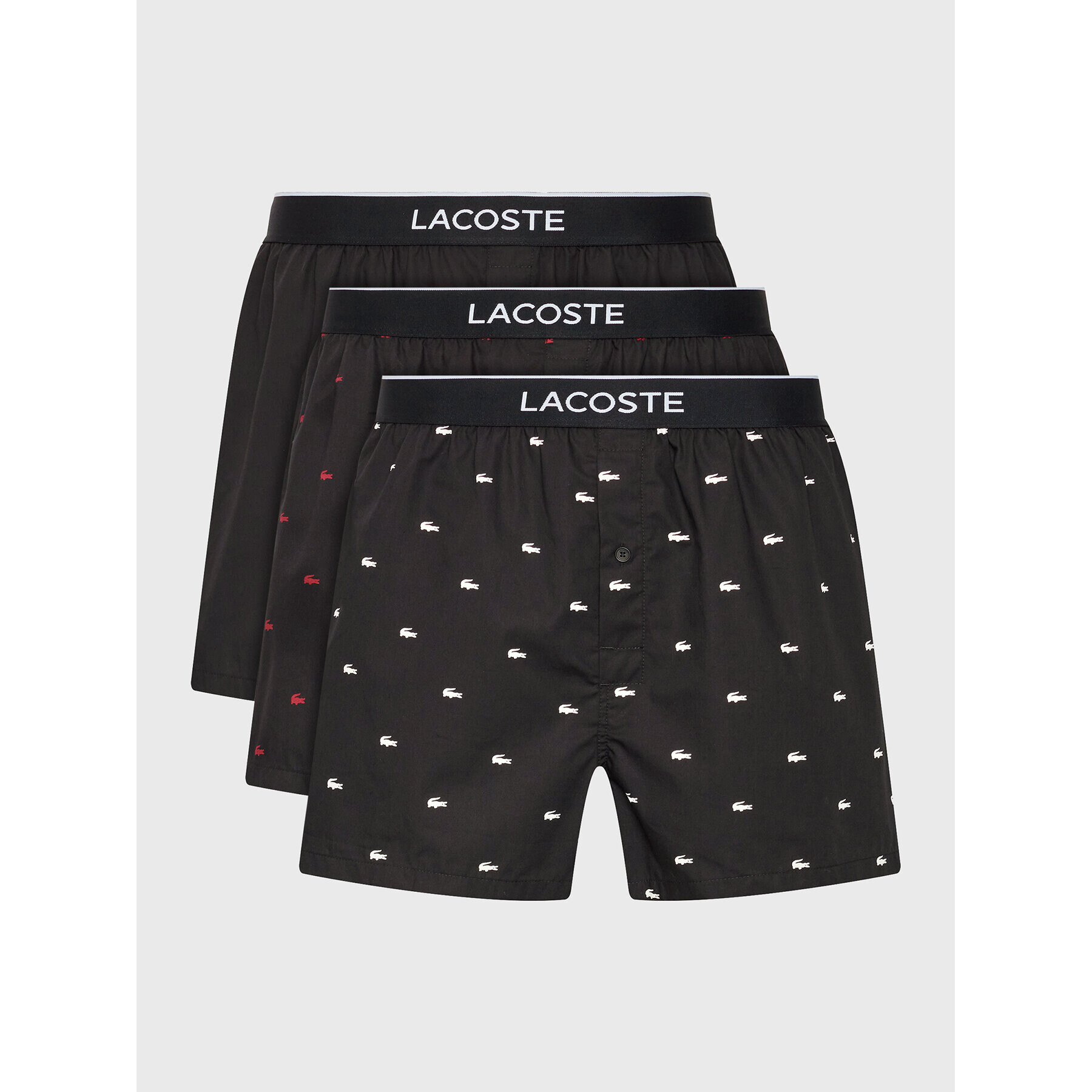 Lacoste Sada 3 kusů boxerek 7H1761 Černá - Pepit.cz