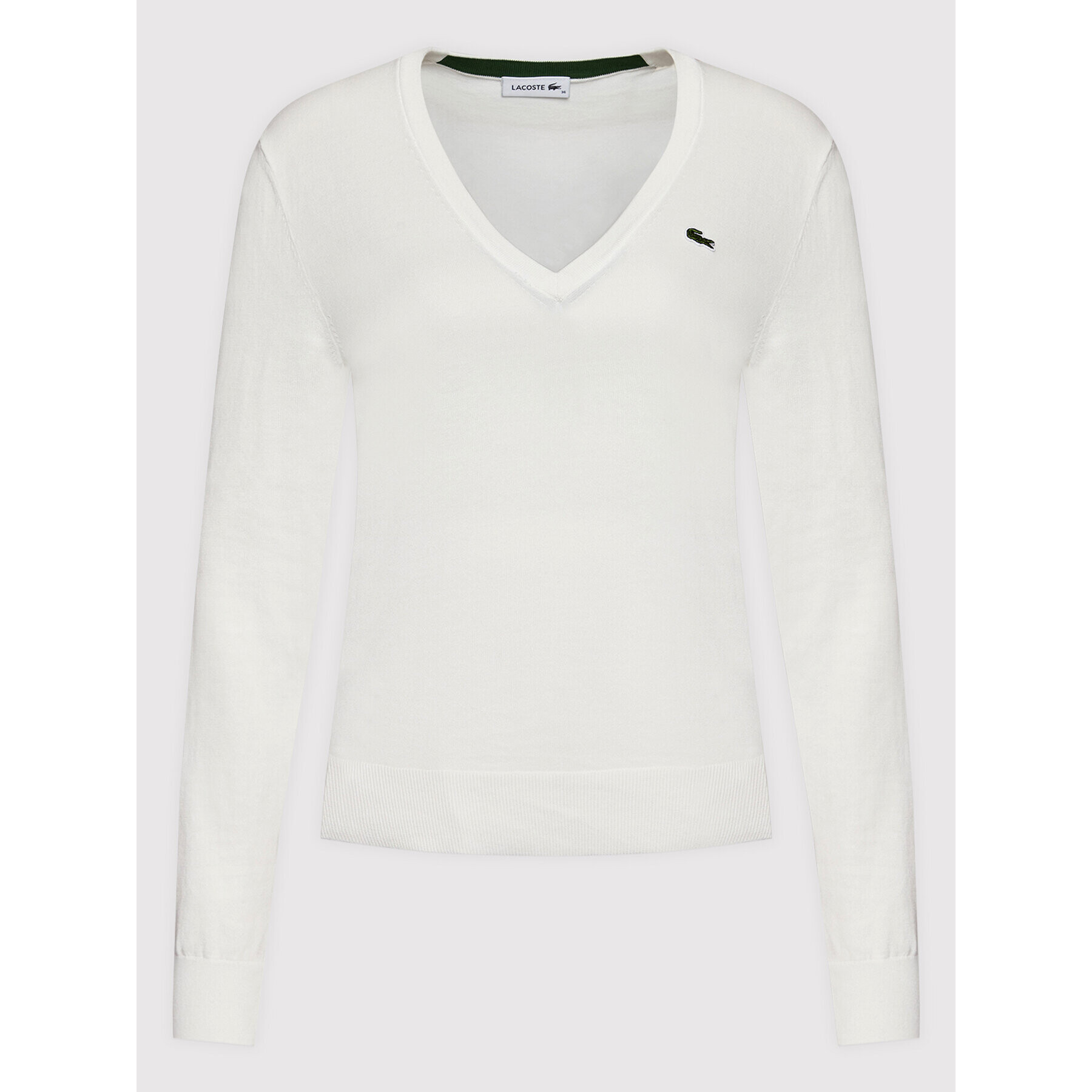 Lacoste Svetr AF7013 Bílá Regular Fit - Pepit.cz