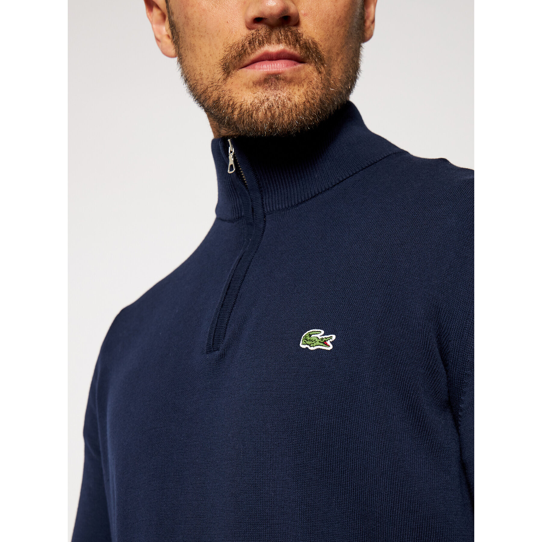 Lacoste Svetr AH1980 Tmavomodrá Classic Fit - Pepit.cz