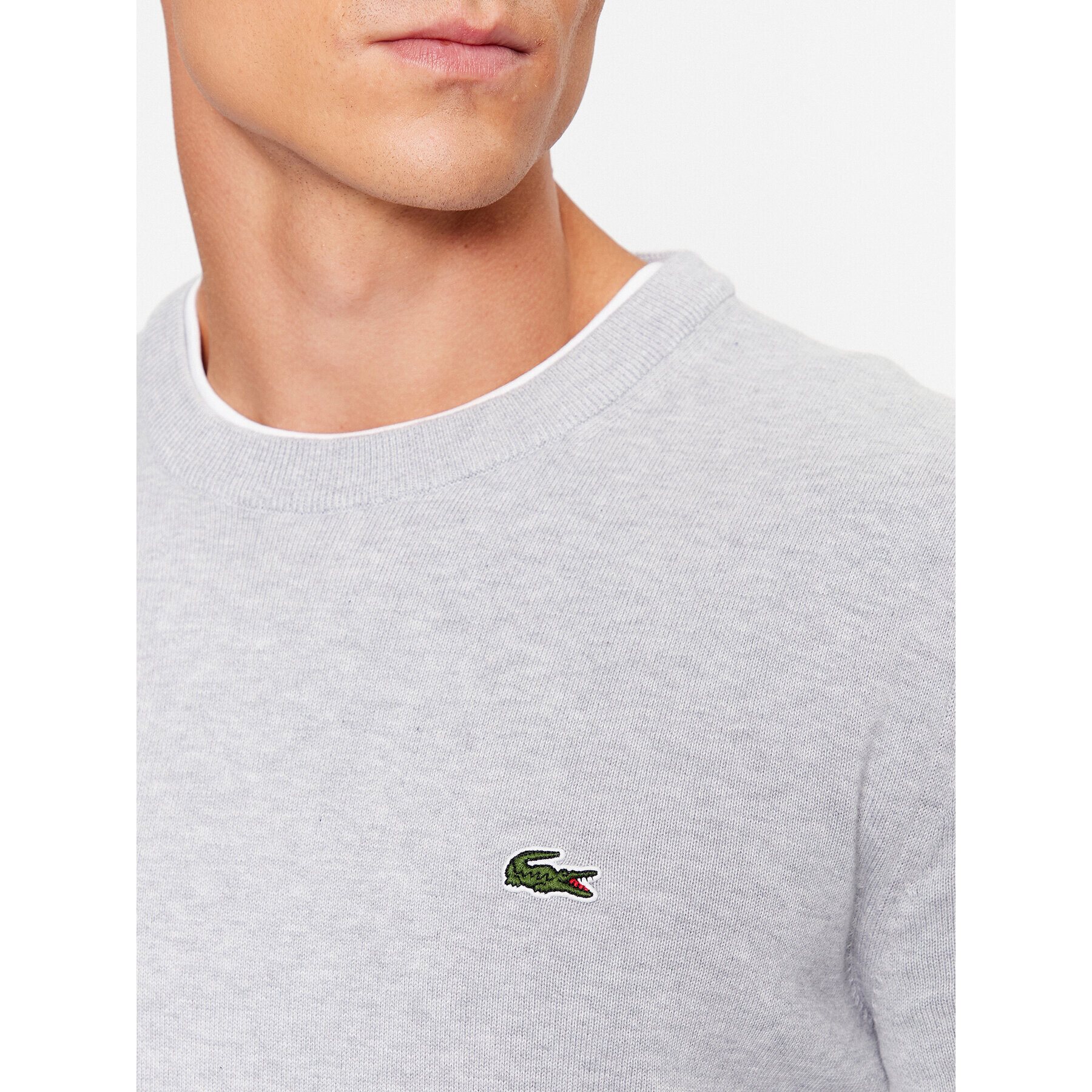 Lacoste Svetr AH1985 Šedá Regular Fit - Pepit.cz