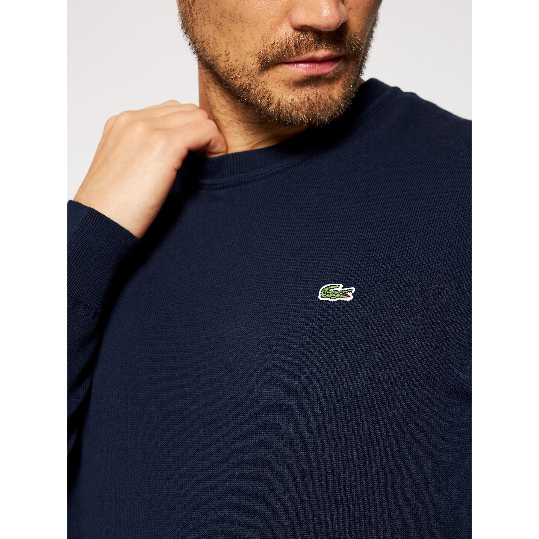 Lacoste Svetr AH2193 Tmavomodrá Classic Fit - Pepit.cz