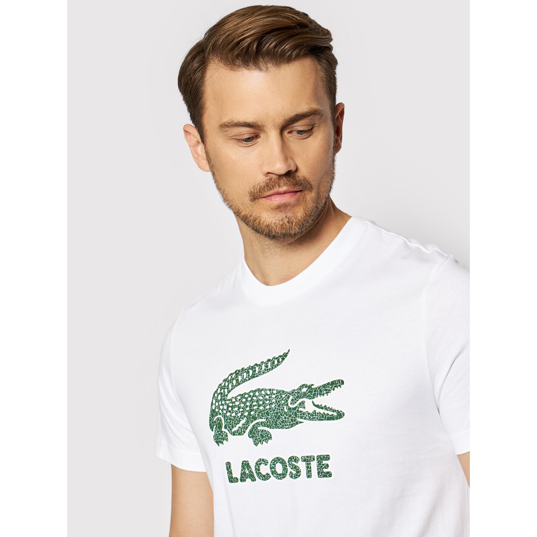 Lacoste T-Shirt TH0063 Bílá Regular Fit - Pepit.cz