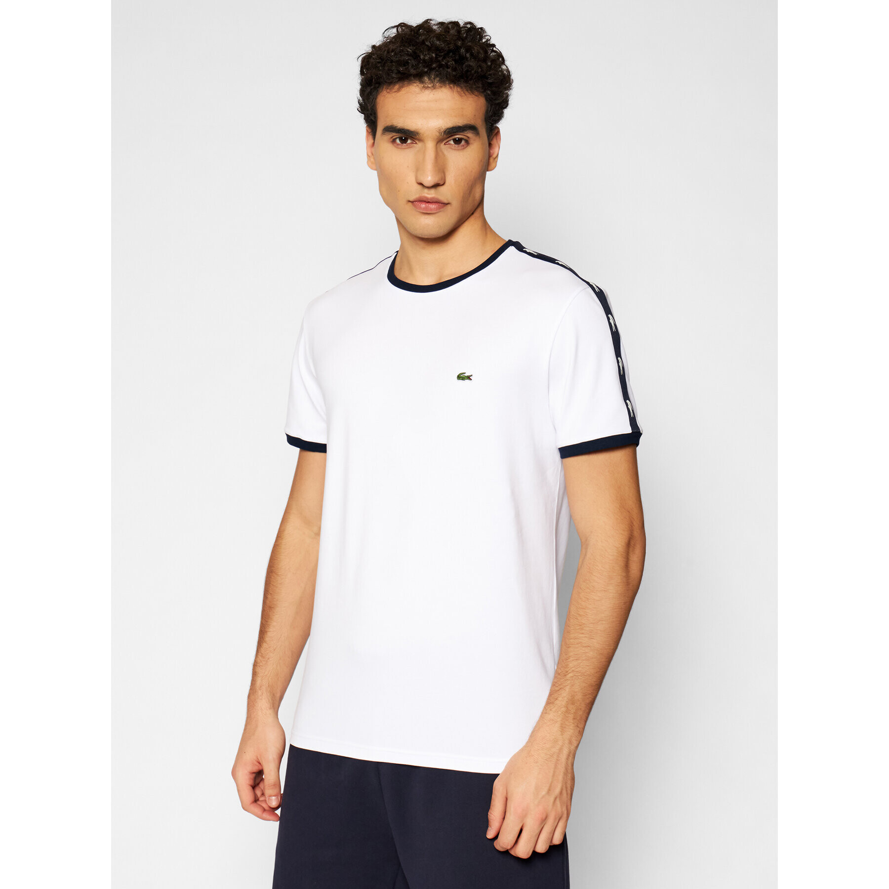 Lacoste T-Shirt TH0146 Bílá Slim Fit - Pepit.cz