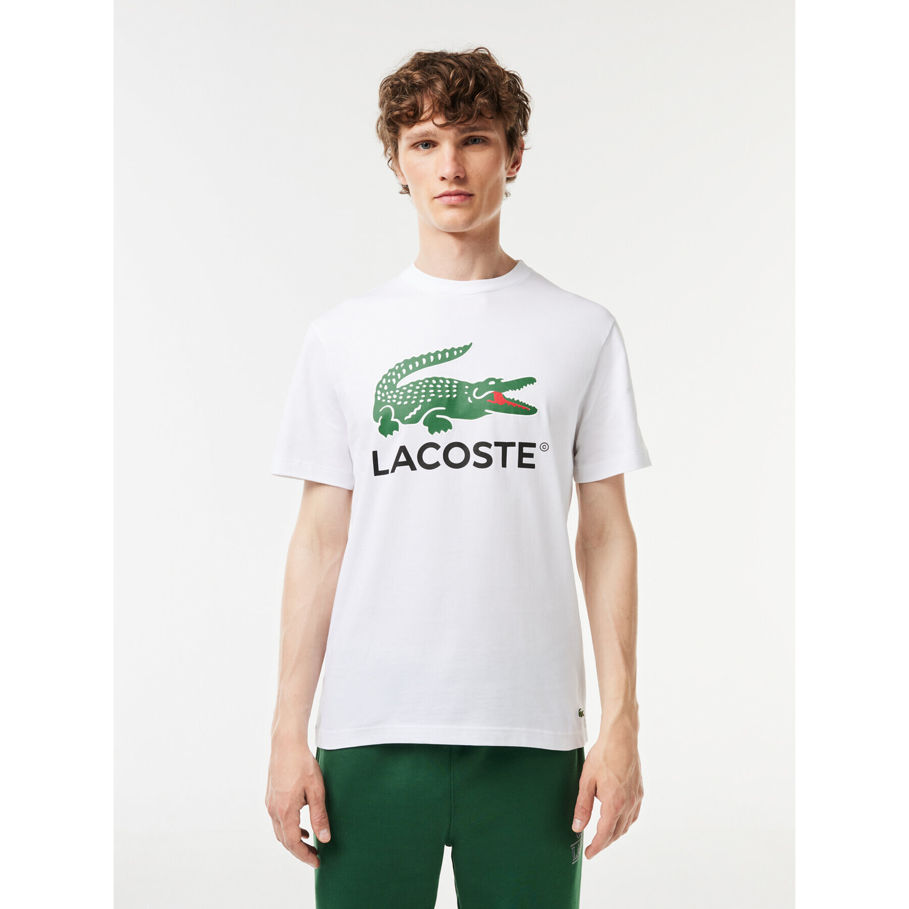 Lacoste T-Shirt TH1285 Bílá Regular Fit - Pepit.cz