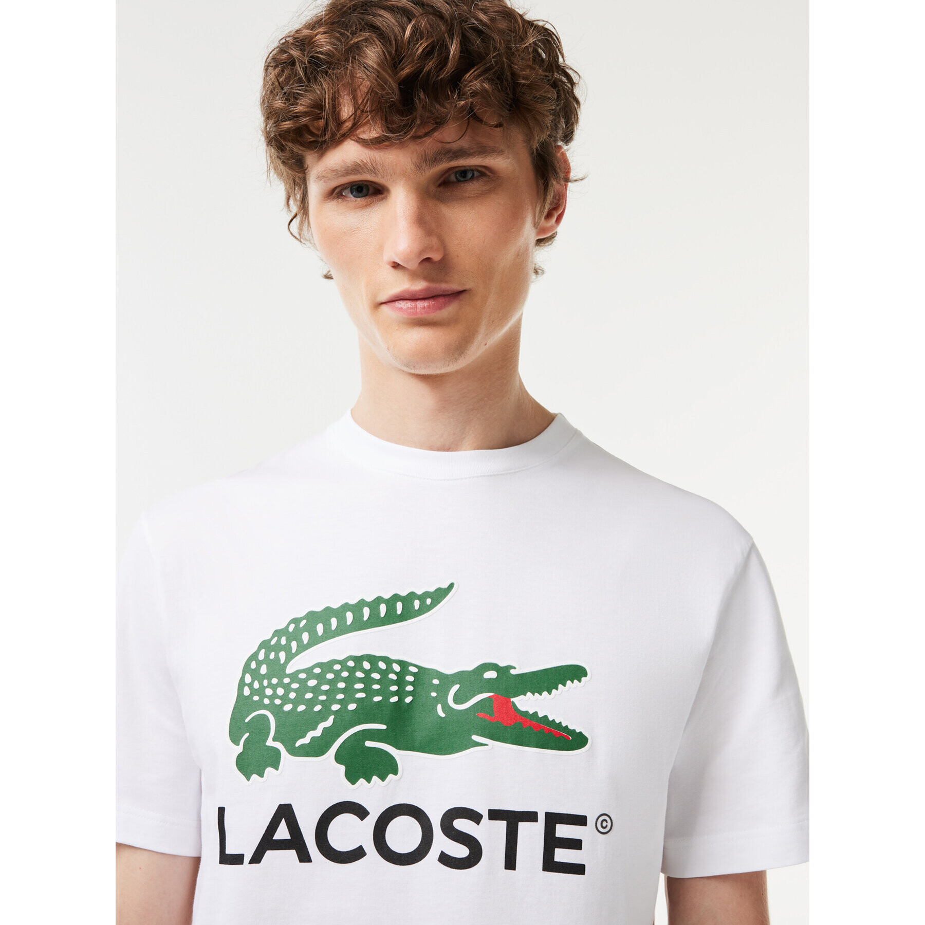 Lacoste T-Shirt TH1285 Bílá Regular Fit - Pepit.cz