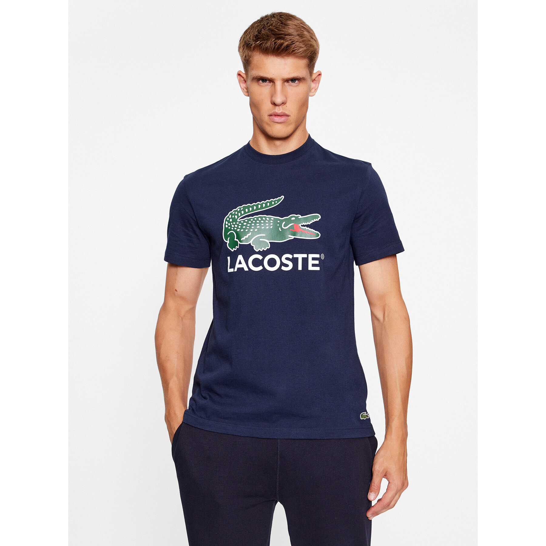 Lacoste T-Shirt TH1285 Tmavomodrá Regular Fit - Pepit.cz