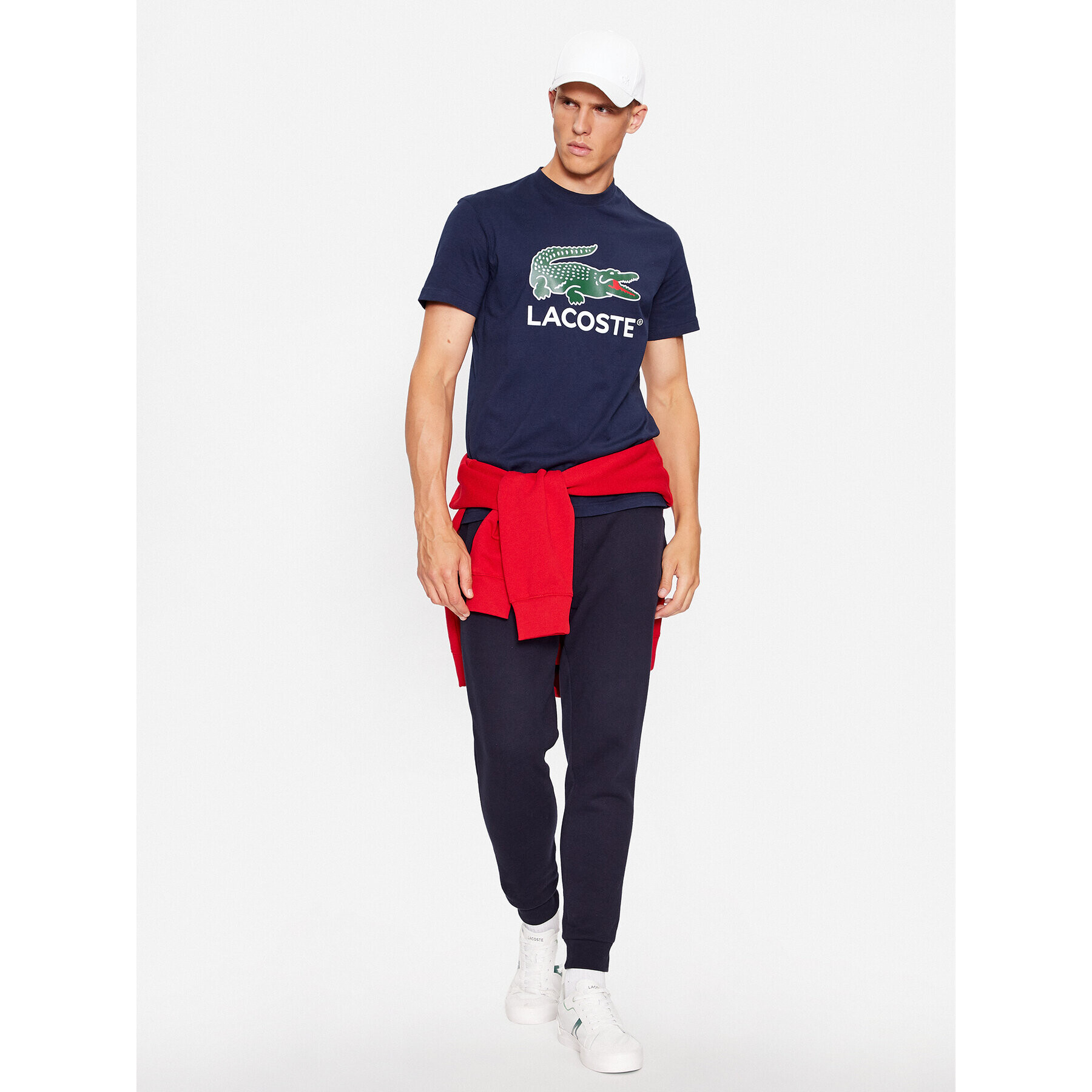 Lacoste T-Shirt TH1285 Tmavomodrá Regular Fit - Pepit.cz