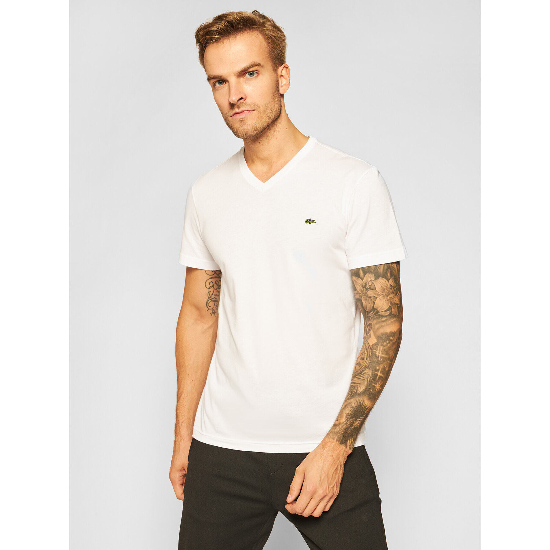 Lacoste T-Shirt TH2036 Bílá Regular Fit - Pepit.cz