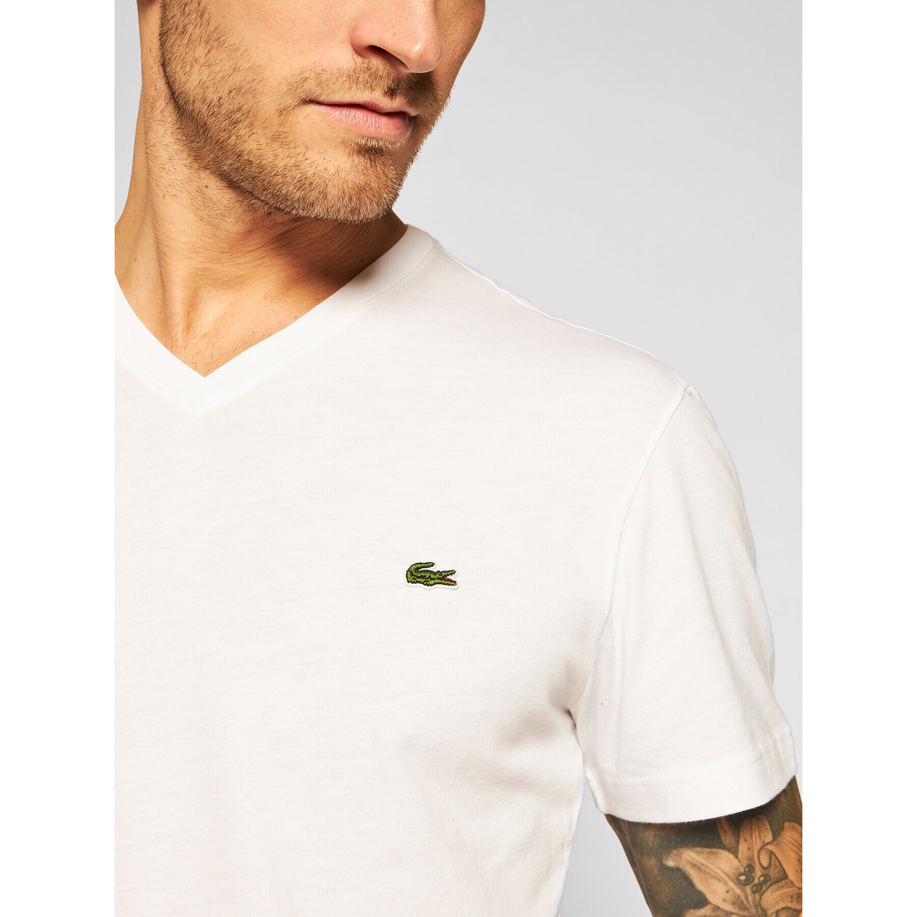 Lacoste T-Shirt TH2036 Bílá Regular Fit - Pepit.cz