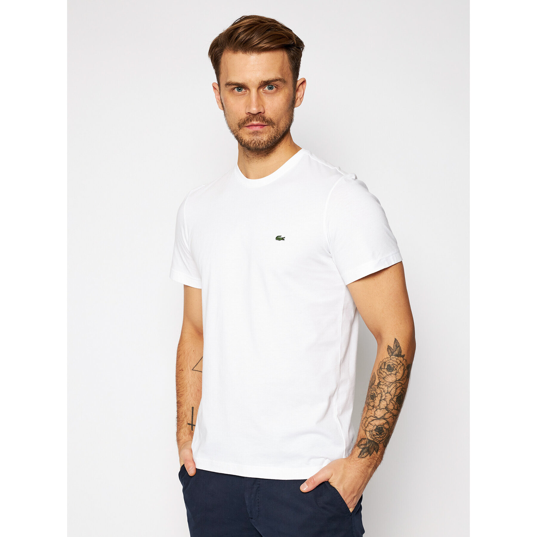 Lacoste T-Shirt TH2038 Bílá Regular Fit - Pepit.cz