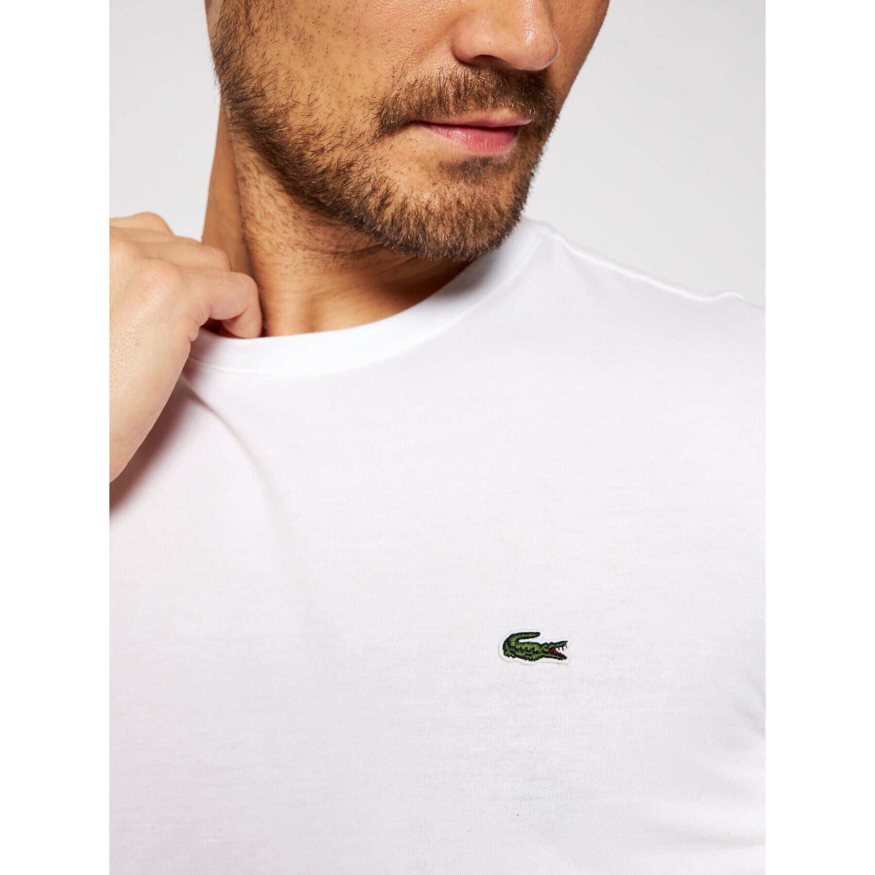 Lacoste T-Shirt TH2038 Bílá Regular Fit - Pepit.cz