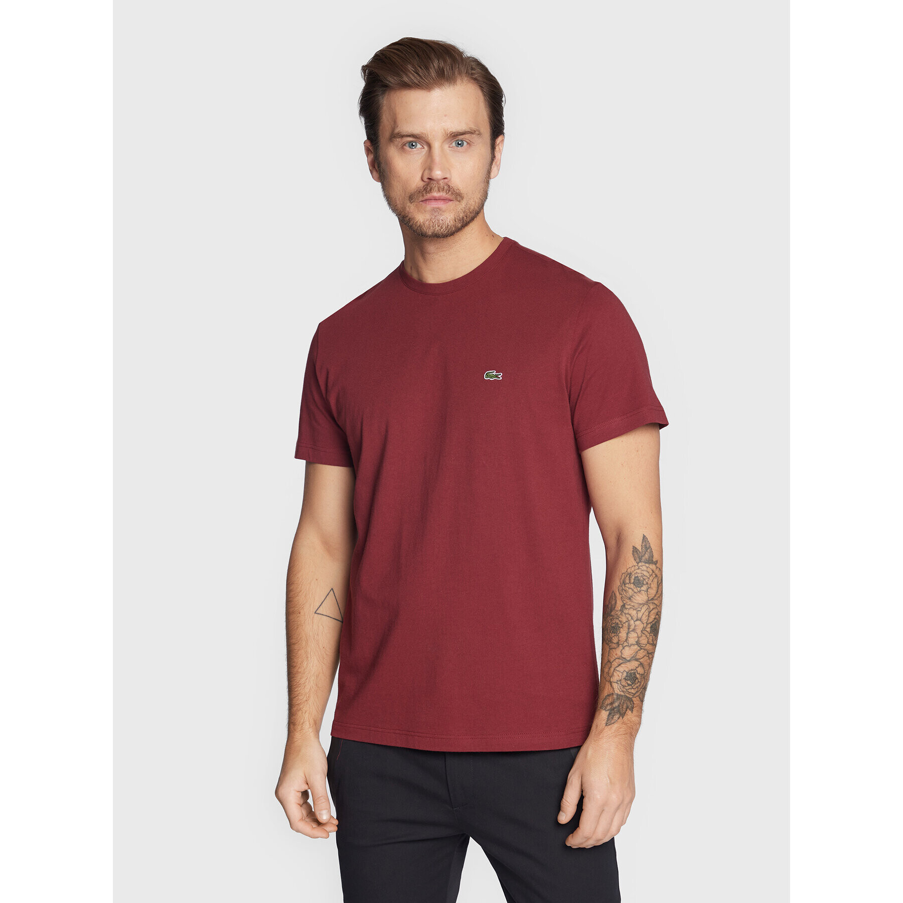 Lacoste T-Shirt TH2038 Bordó Regular Fit - Pepit.cz