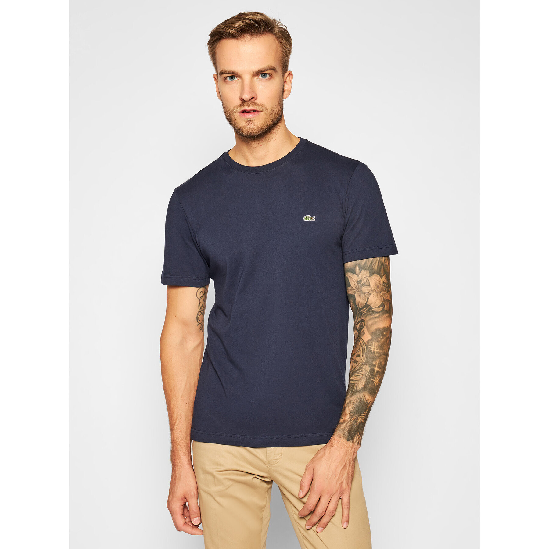 Lacoste T-Shirt TH2038 Tmavomodrá Regular Fit - Pepit.cz