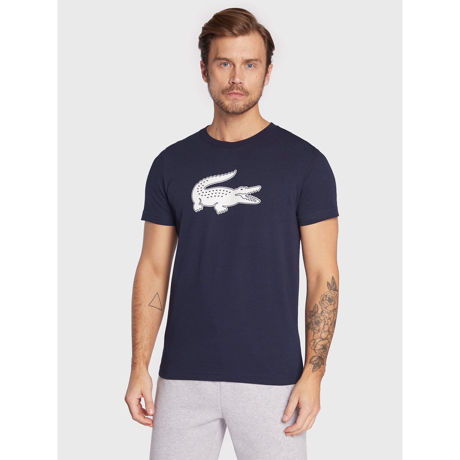 Lacoste T-Shirt TH2042 Tmavomodrá Regular Fit - Pepit.cz