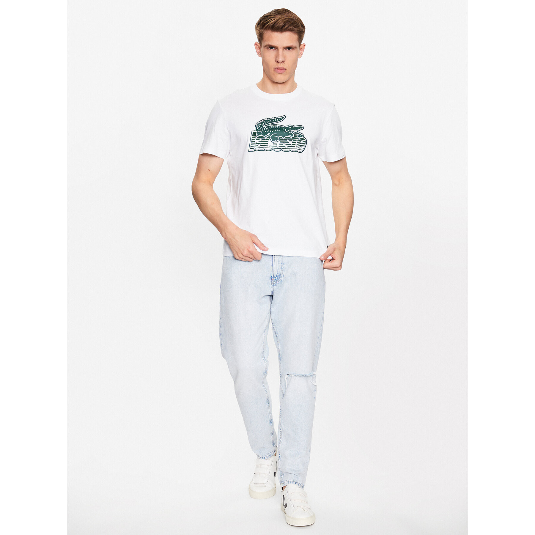 Lacoste T-Shirt TH5070 Bílá Regular Fit - Pepit.cz