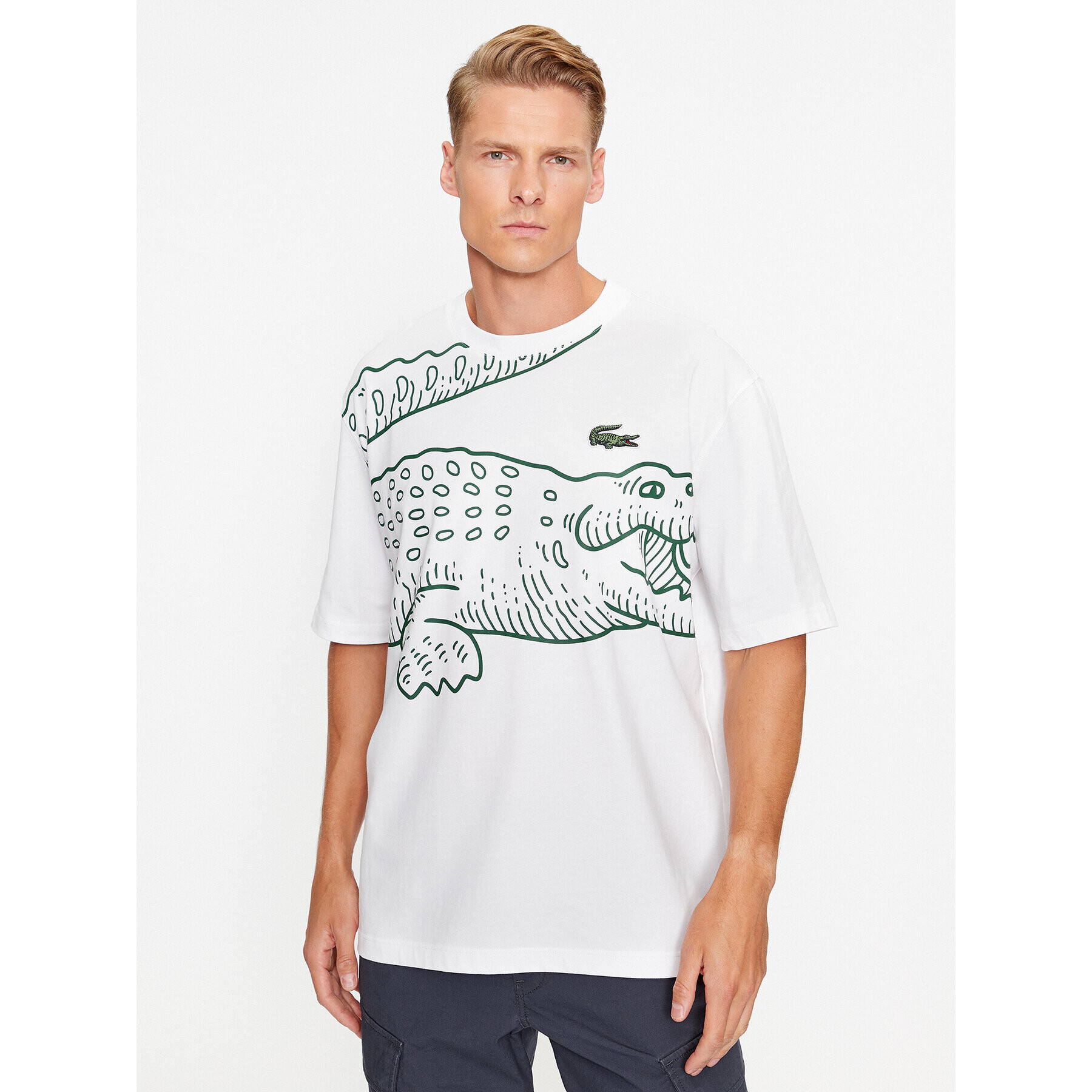 Lacoste T-Shirt TH5511 Bílá Loose Fit - Pepit.cz