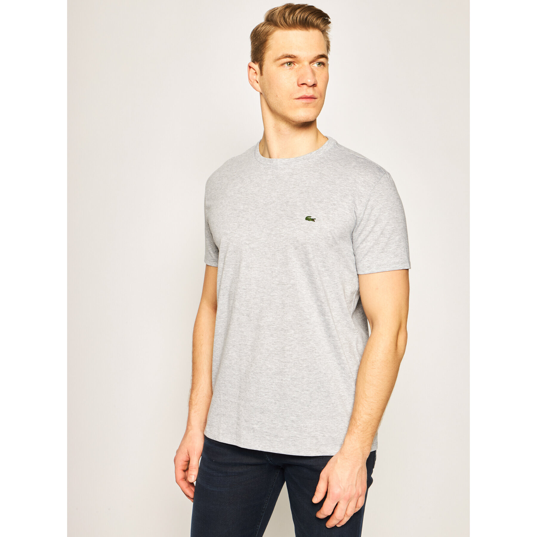 Lacoste T-Shirt TH6709 Šedá Regular Fit - Pepit.cz