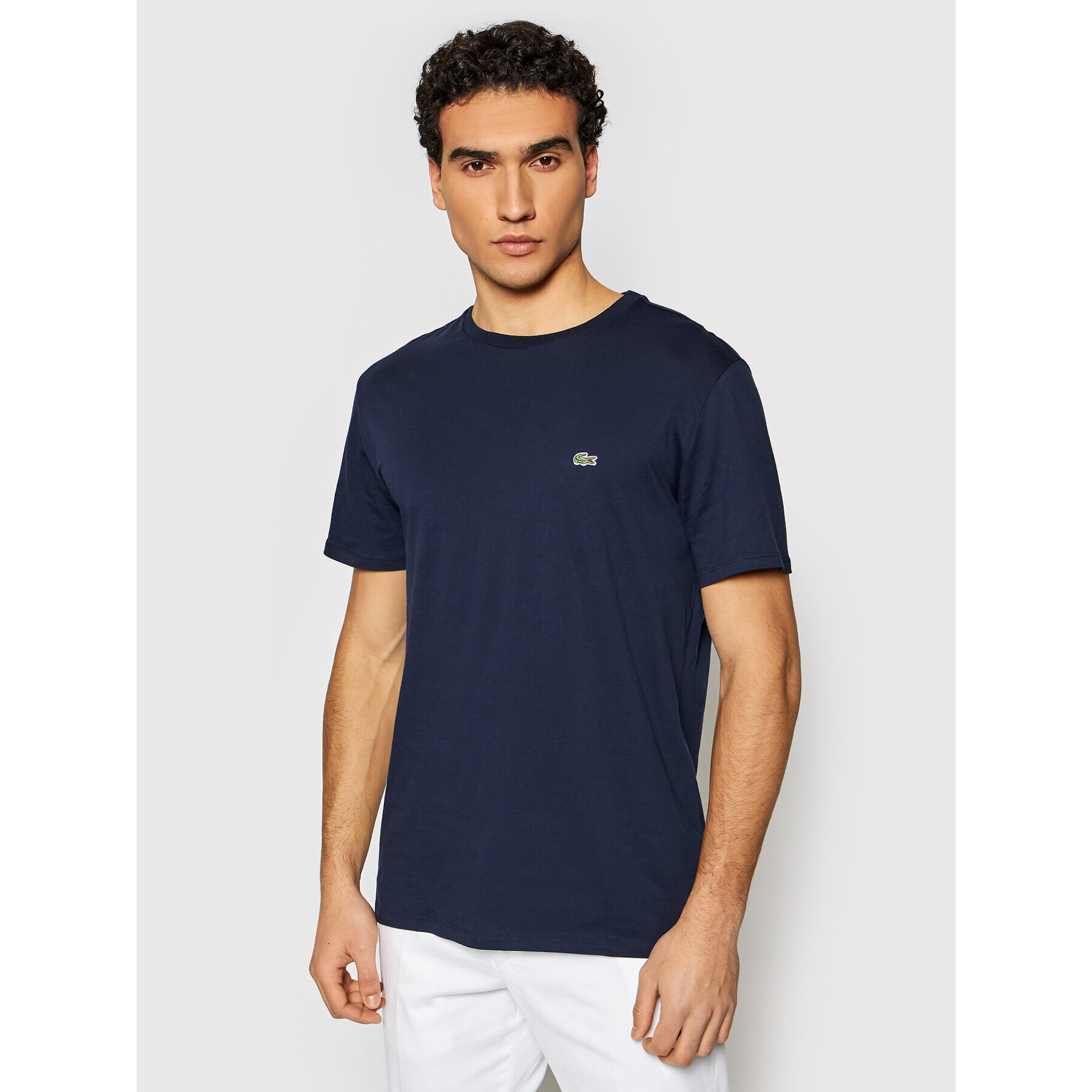 Lacoste T-Shirt TH6709 Tmavomodrá Regular Fit - Pepit.cz