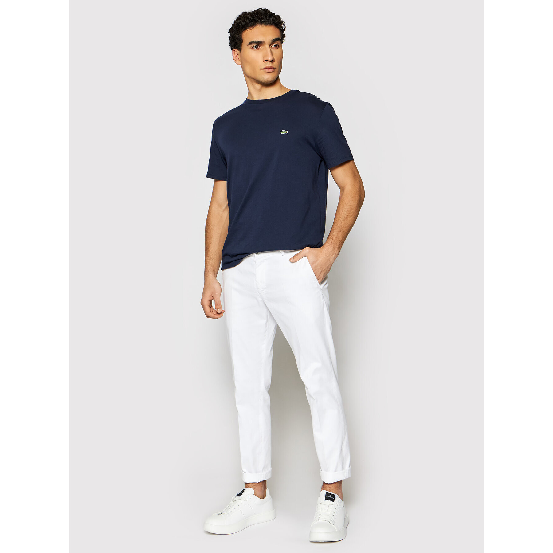 Lacoste T-Shirt TH6709 Tmavomodrá Regular Fit - Pepit.cz