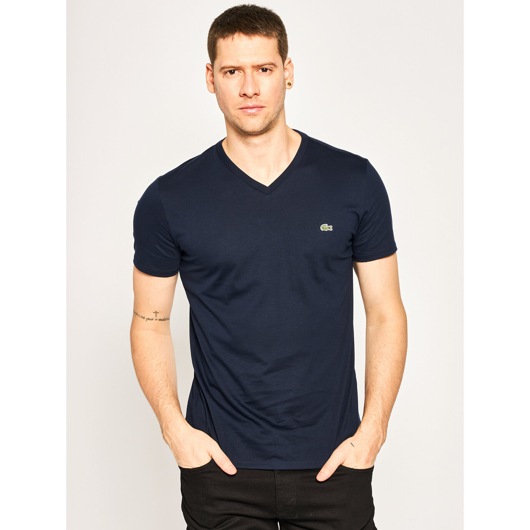 Lacoste T-Shirt TH6710 Tmavomodrá Regular Fit - Pepit.cz