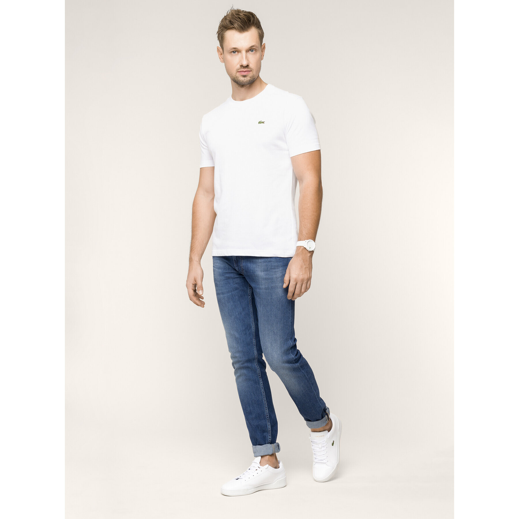 Lacoste T-Shirt TH7618 Bílá Regular Fit - Pepit.cz