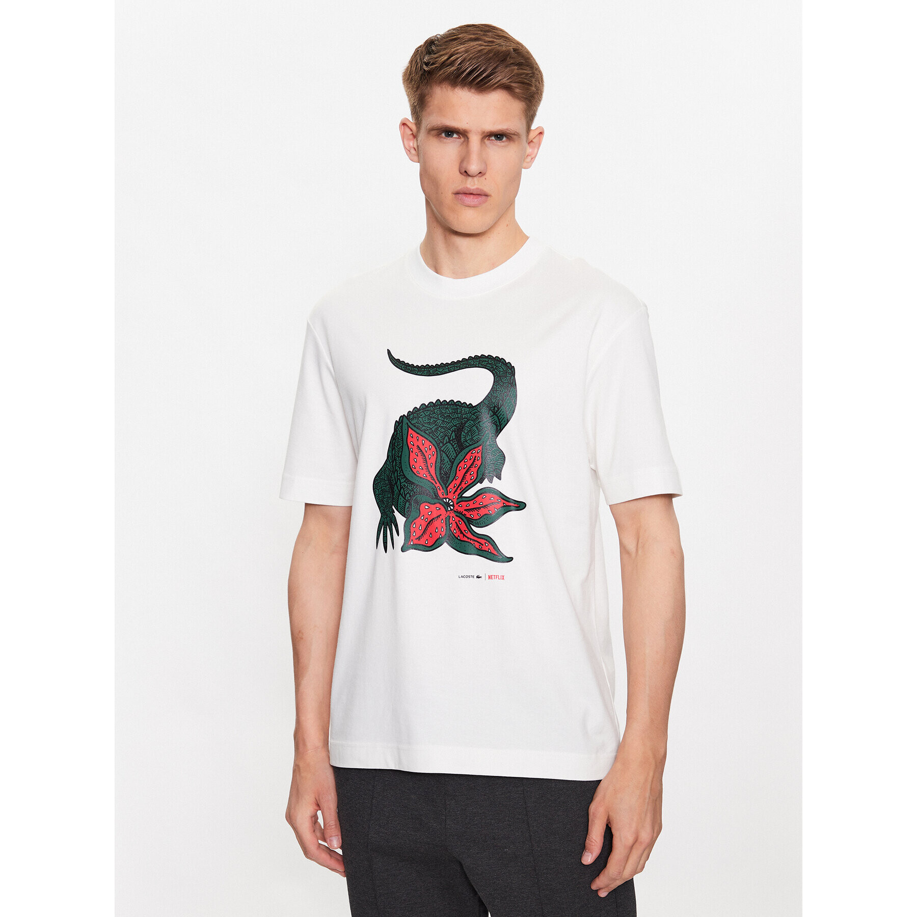 Lacoste T-Shirt TH8462 Écru Regular Fit - Pepit.cz